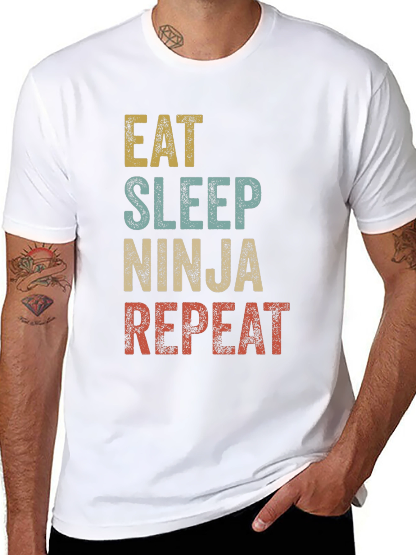 Eat Sleep Ninja Repeat Graphic T-Shirt
