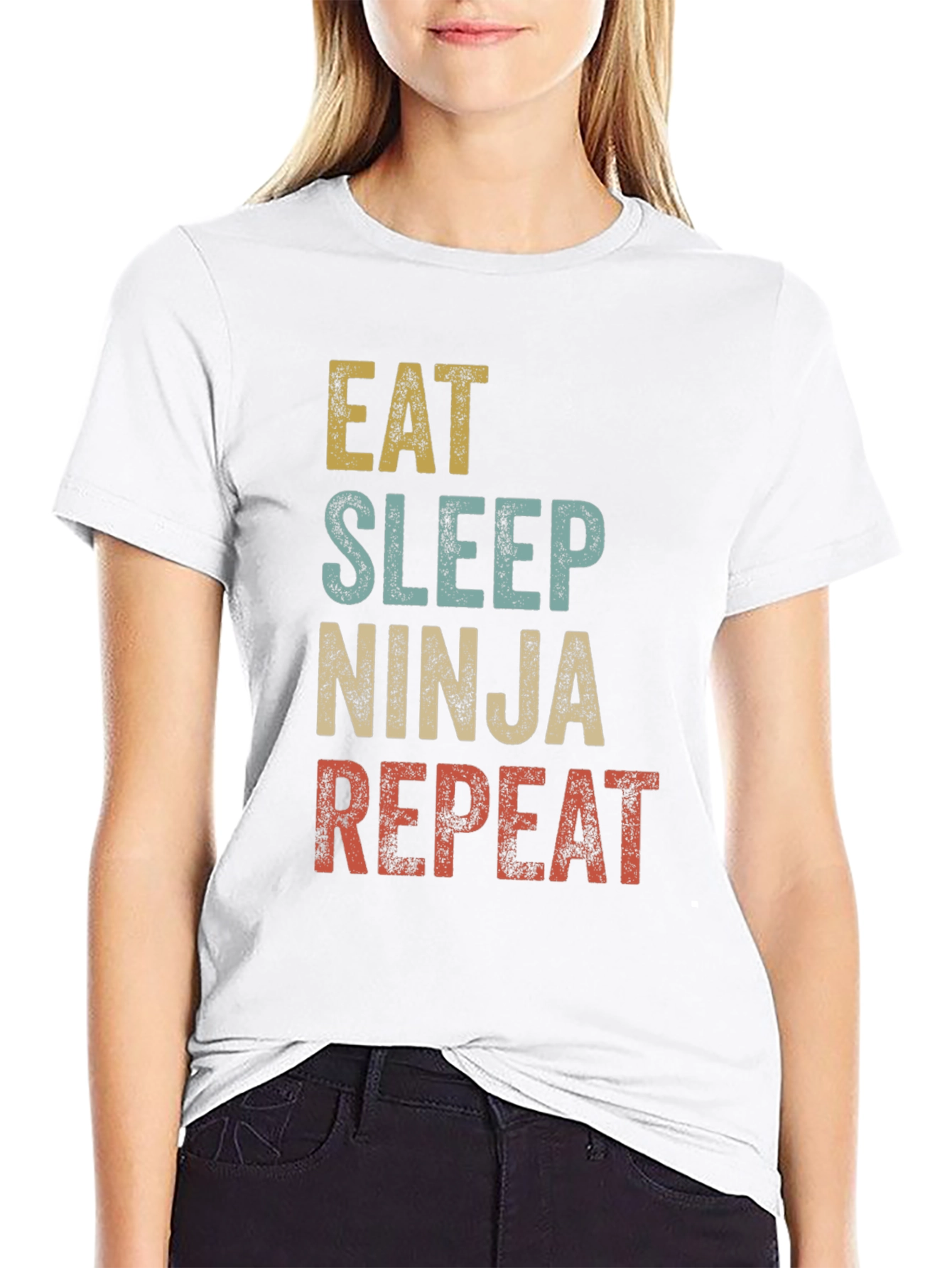 Eat Sleep Ninja Repeat Graphic T-Shirt