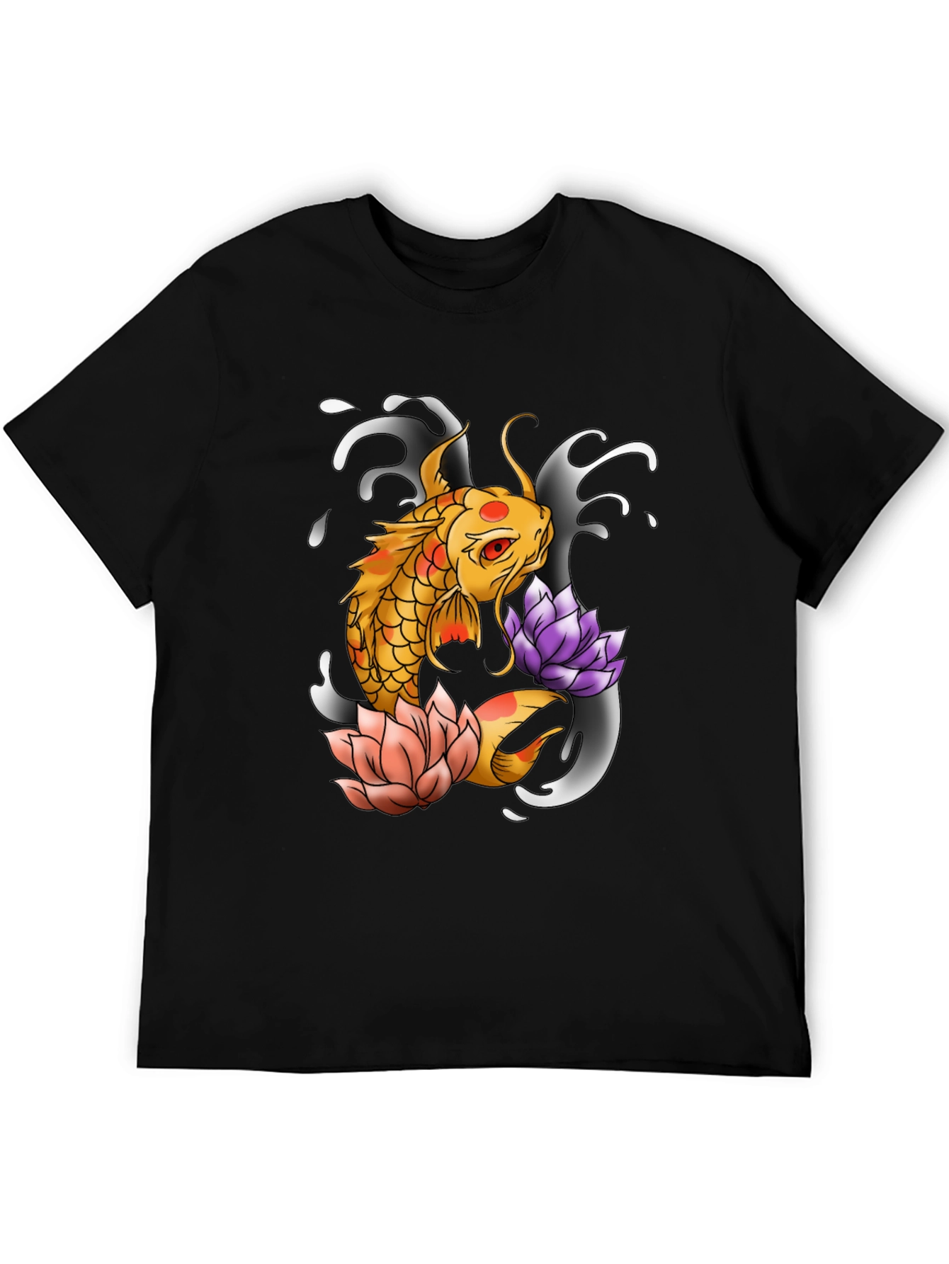 Koi Fish & Lotus Graphic Print Tee