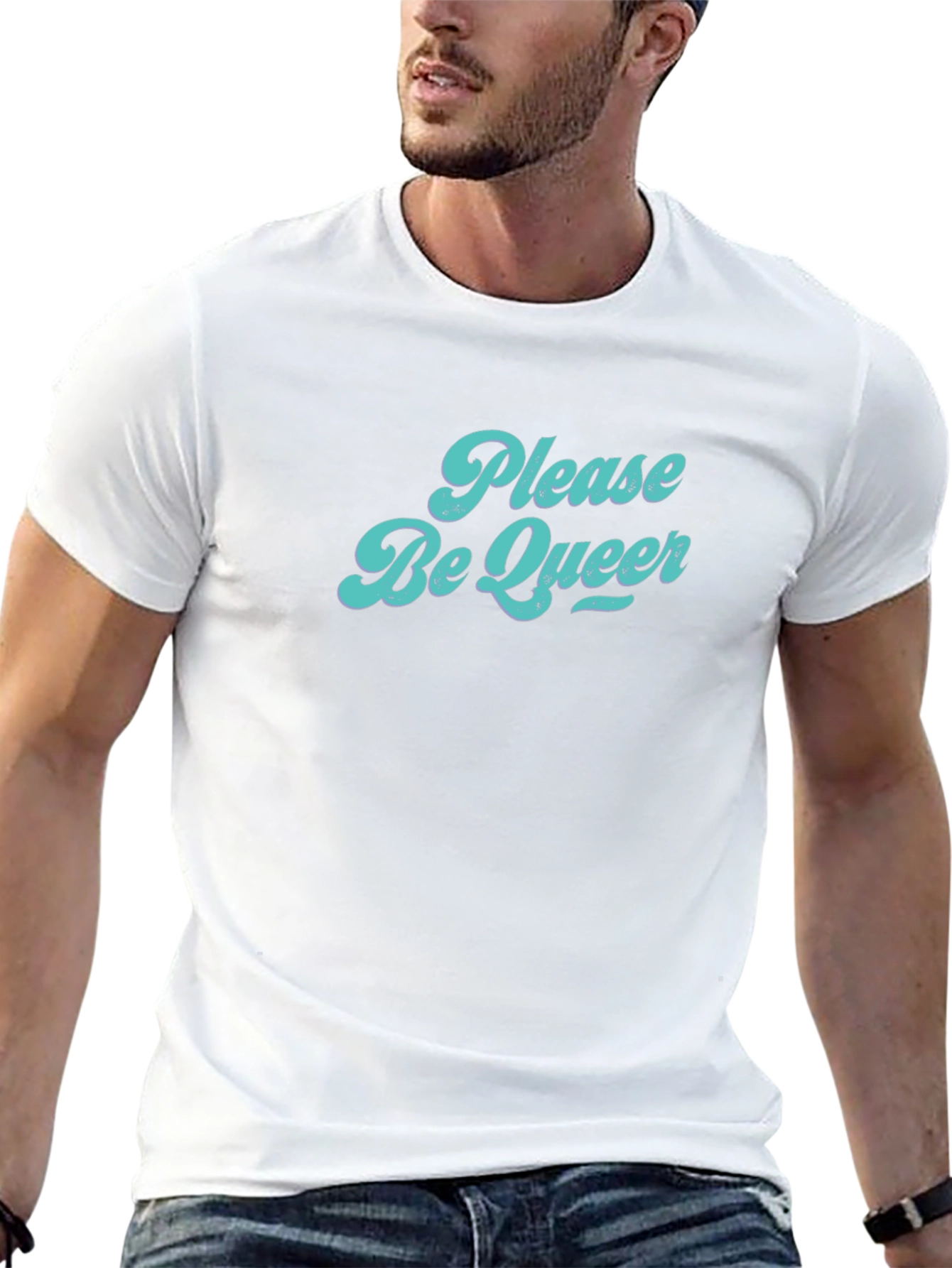 Please Be Queer Graphic Tee - Black T-Shirt