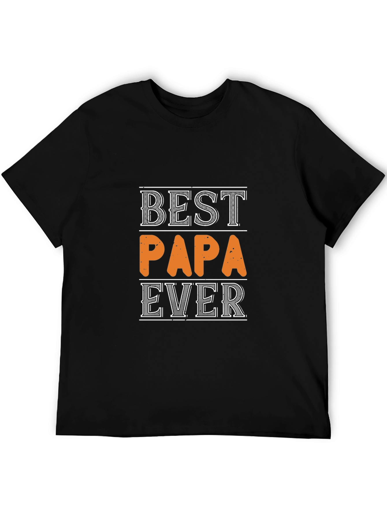 Best Papa Ever Black Graphic T-Shirt