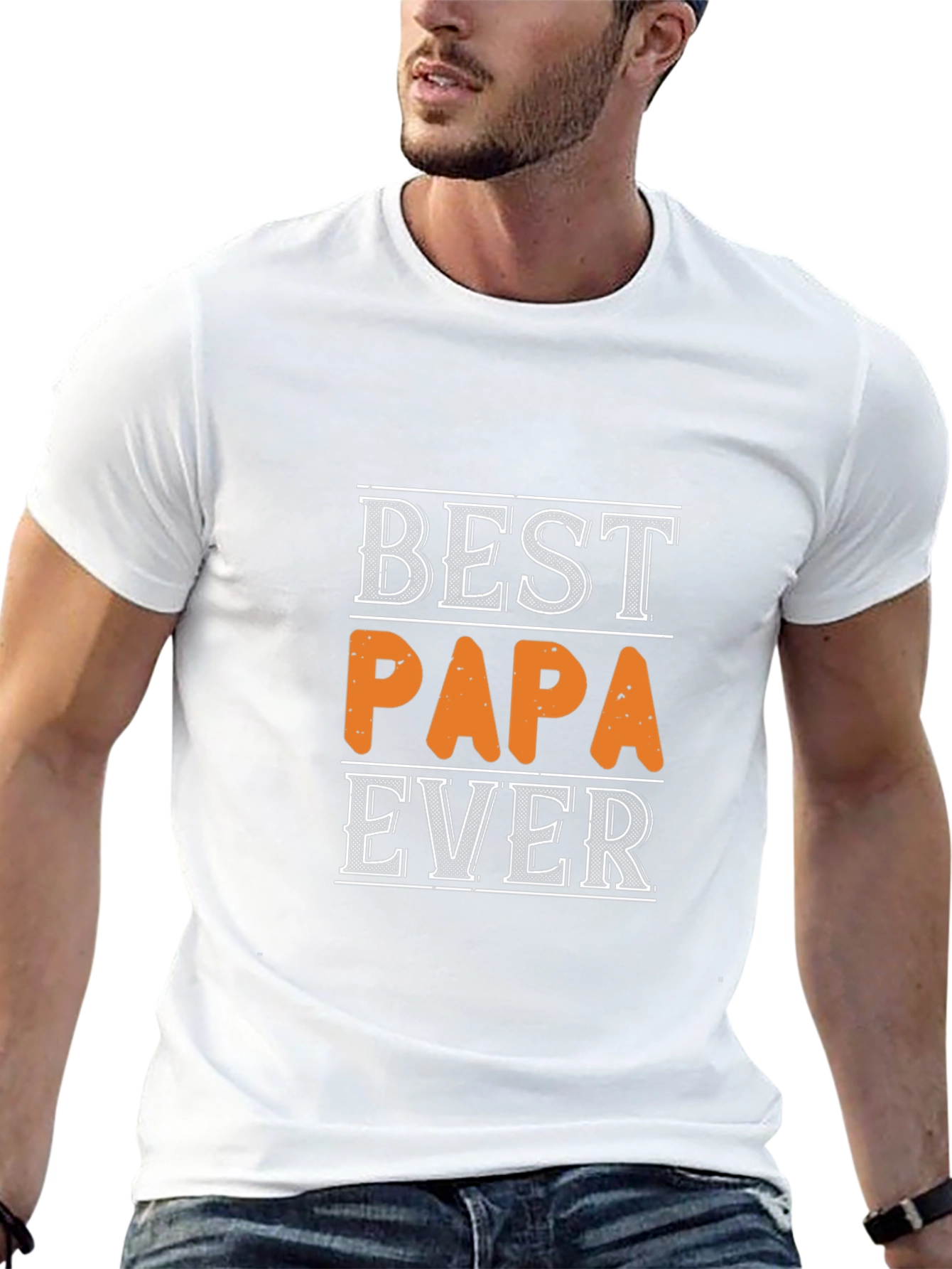 Best Papa Ever Black Graphic T-Shirt