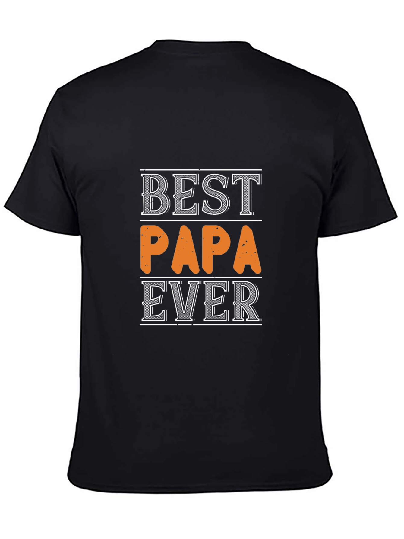 Best Papa Ever Black Graphic T-Shirt