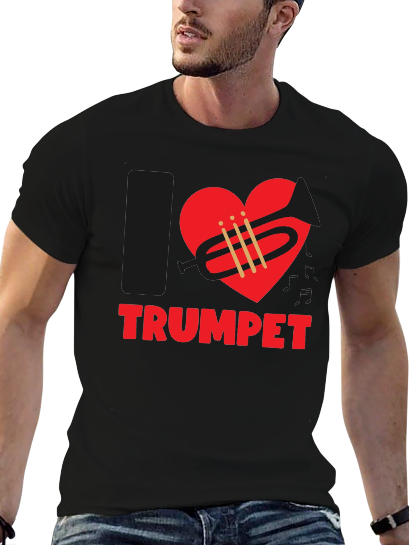 I Love Trumpet Graphic T-Shirt - Music Lover Tee