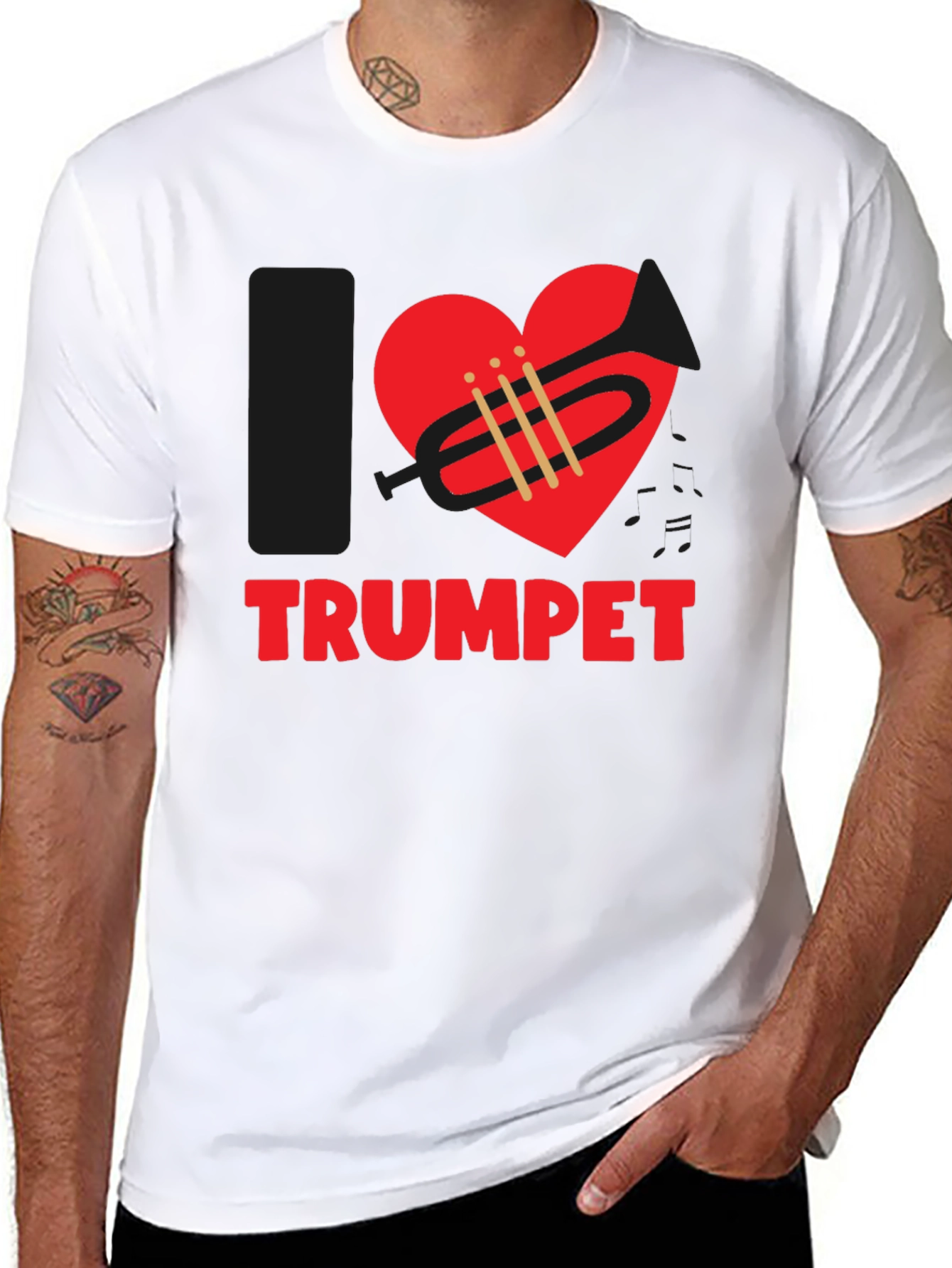 I Love Trumpet Graphic T-Shirt - Music Lover Tee