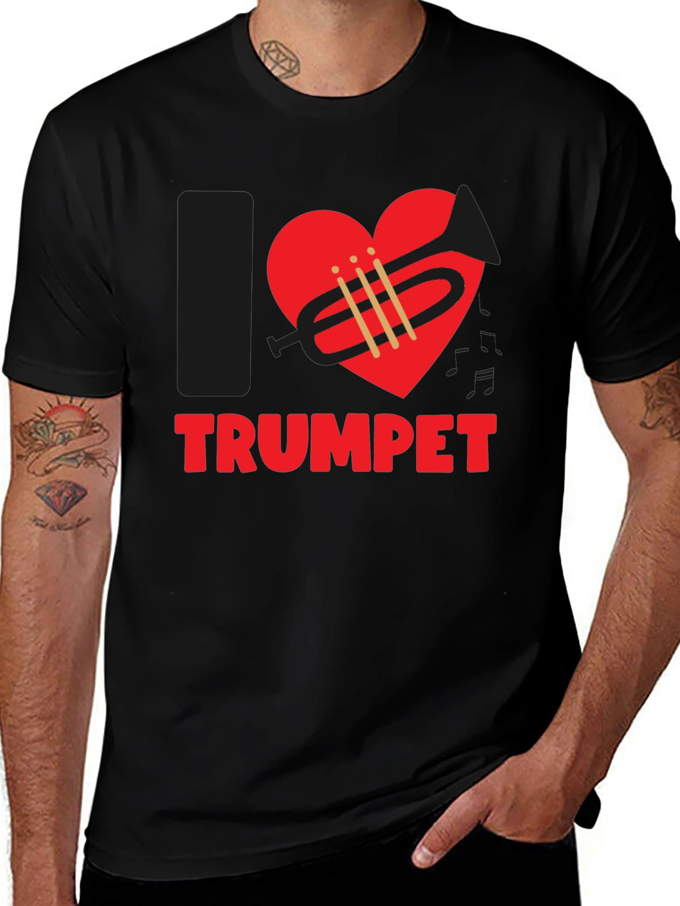 I Love Trumpet Graphic T-Shirt - Music Lover Tee