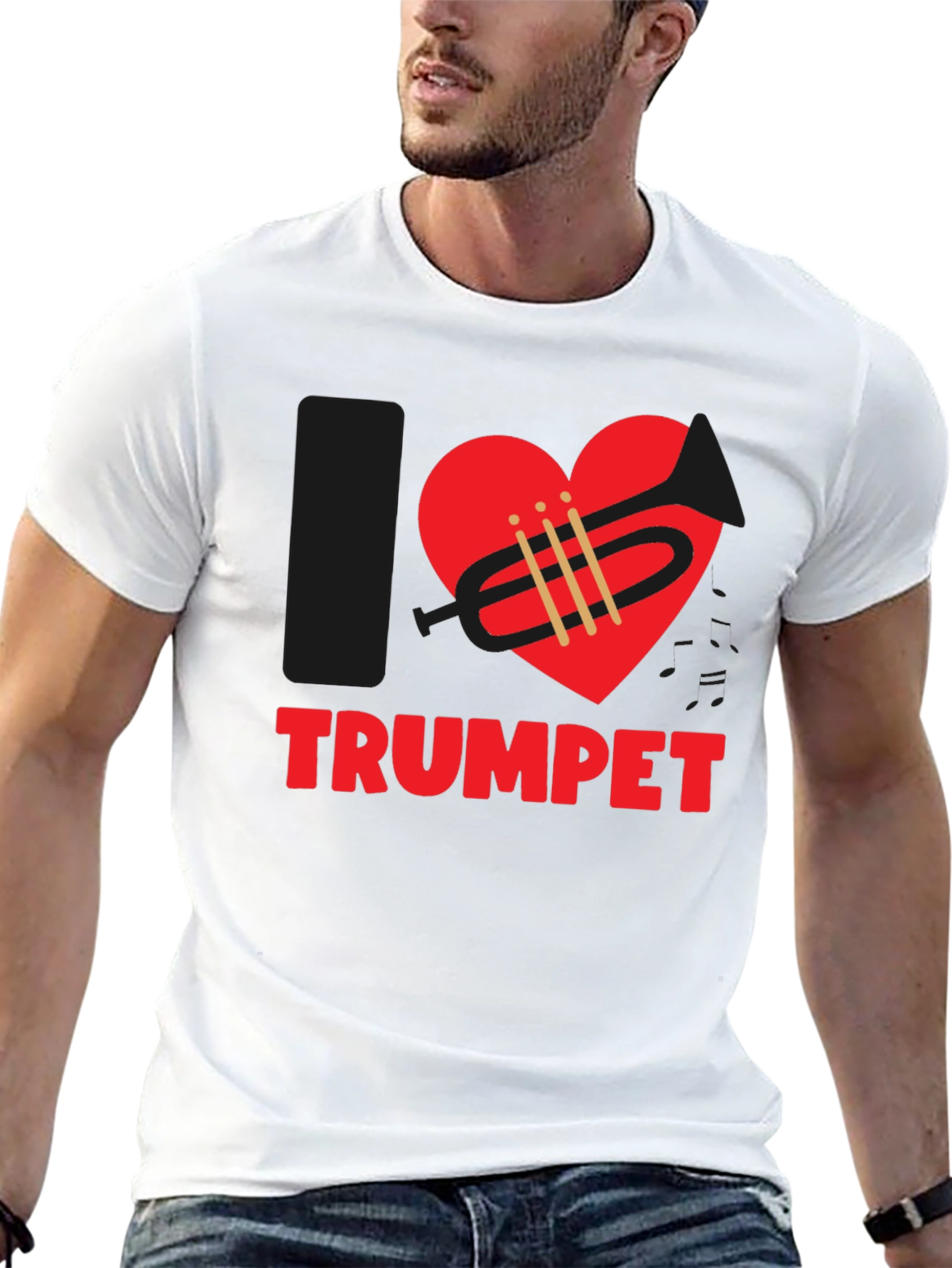 I Love Trumpet Graphic T-Shirt - Music Lover Tee