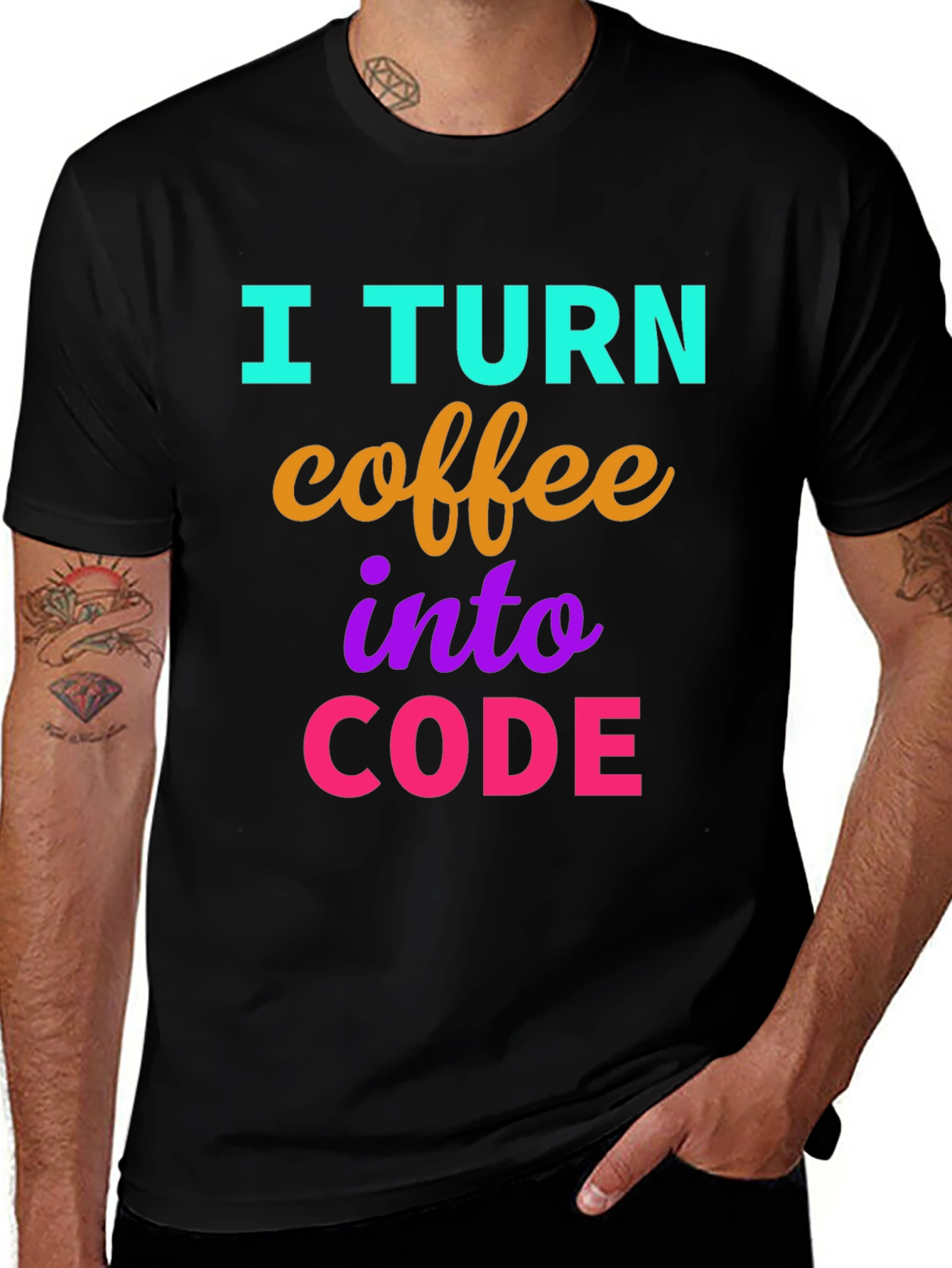 I Turn Coffee Into Code T-Shirt - Programmer Gift