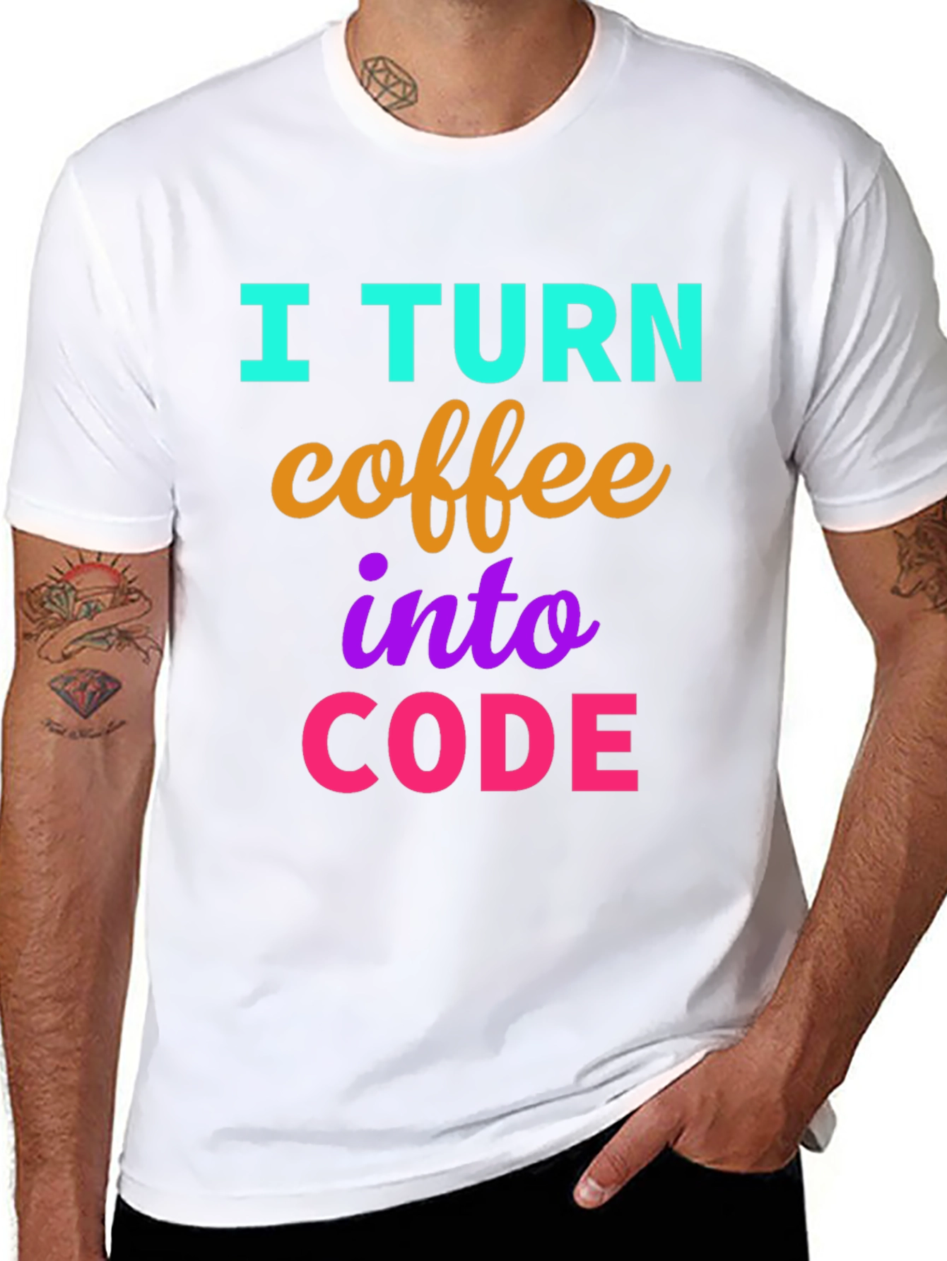 I Turn Coffee Into Code T-Shirt - Programmer Gift