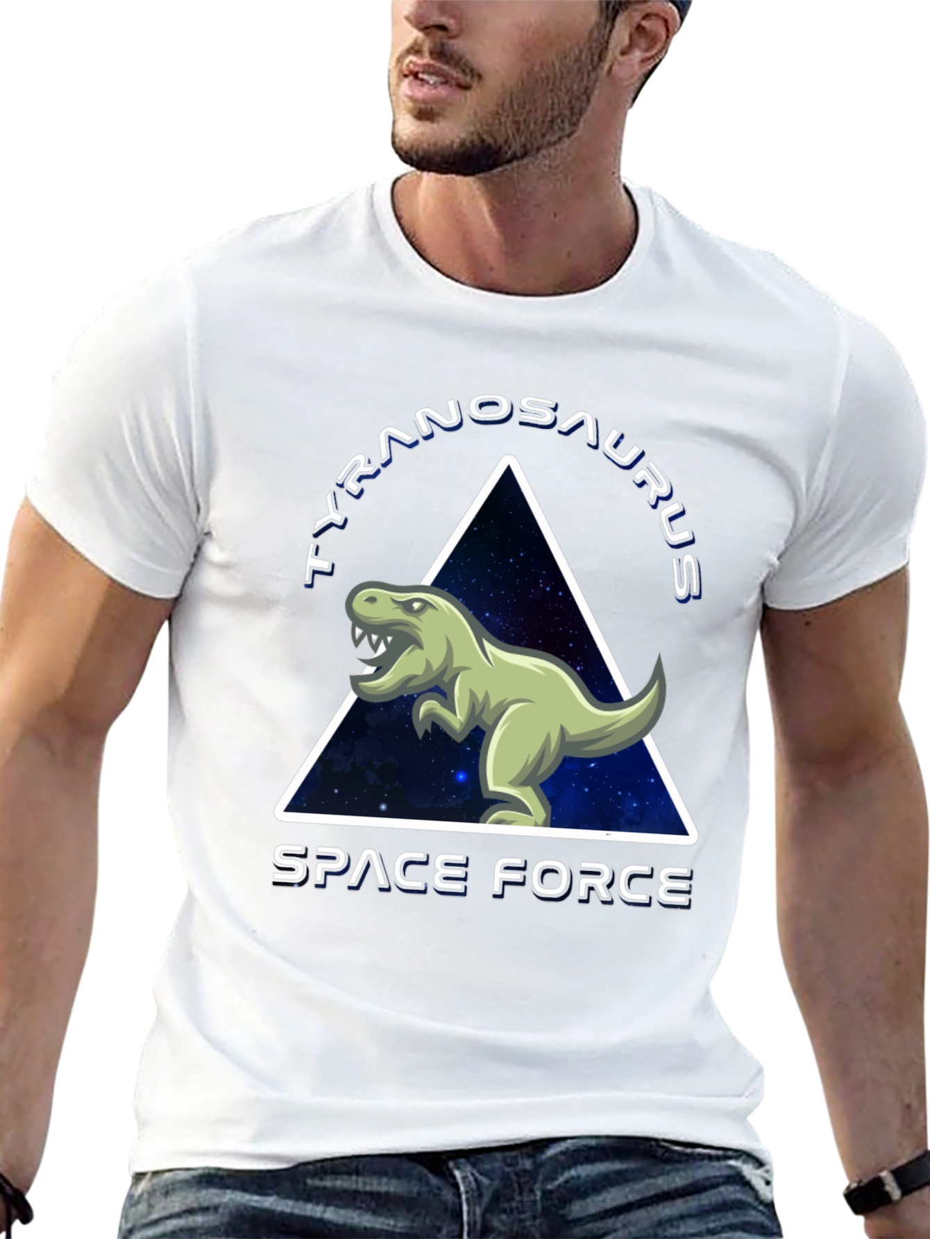 Tyrannosaurus Space Force Graphic T-Shirt
