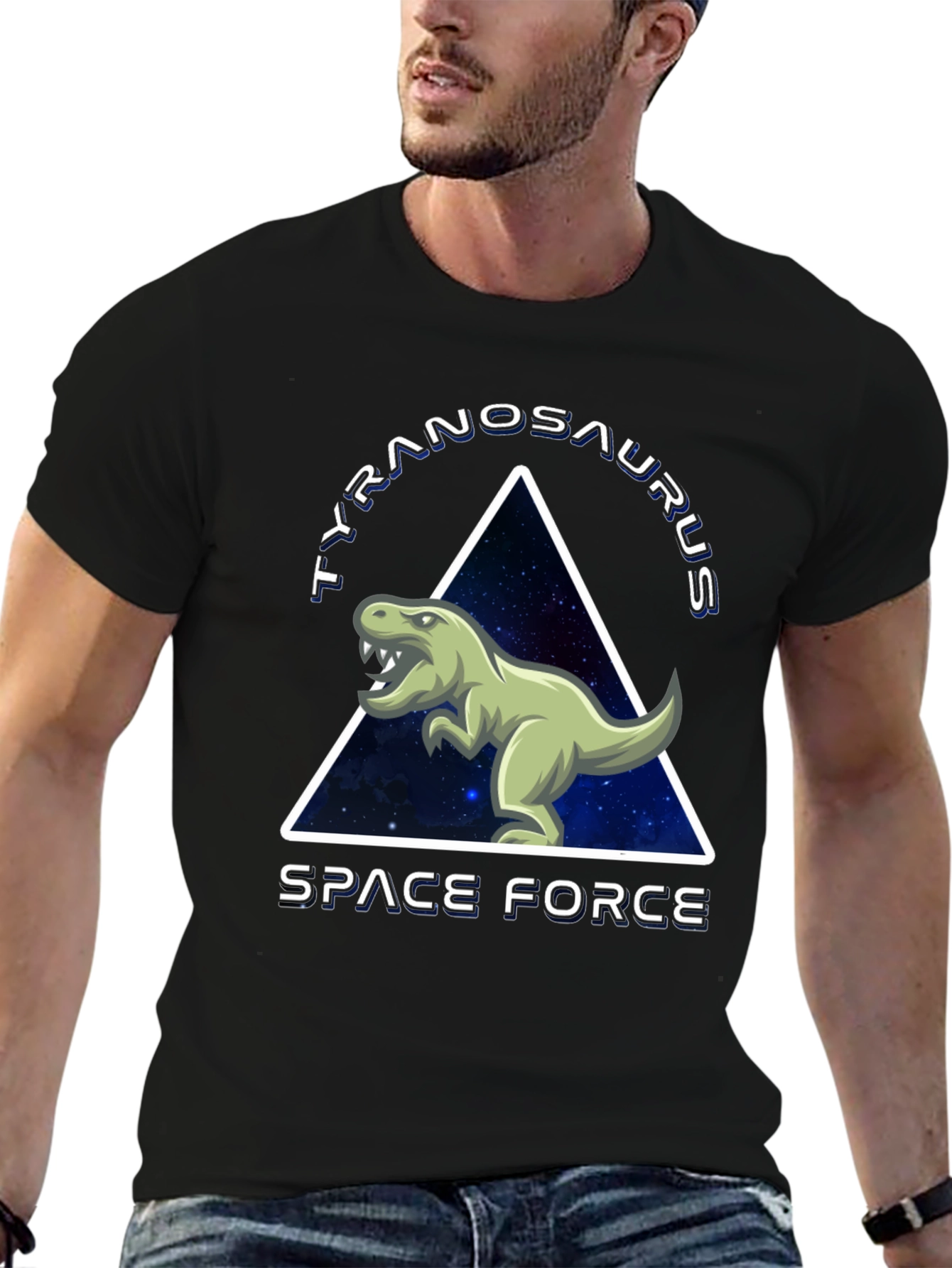 Tyrannosaurus Space Force Graphic T-Shirt