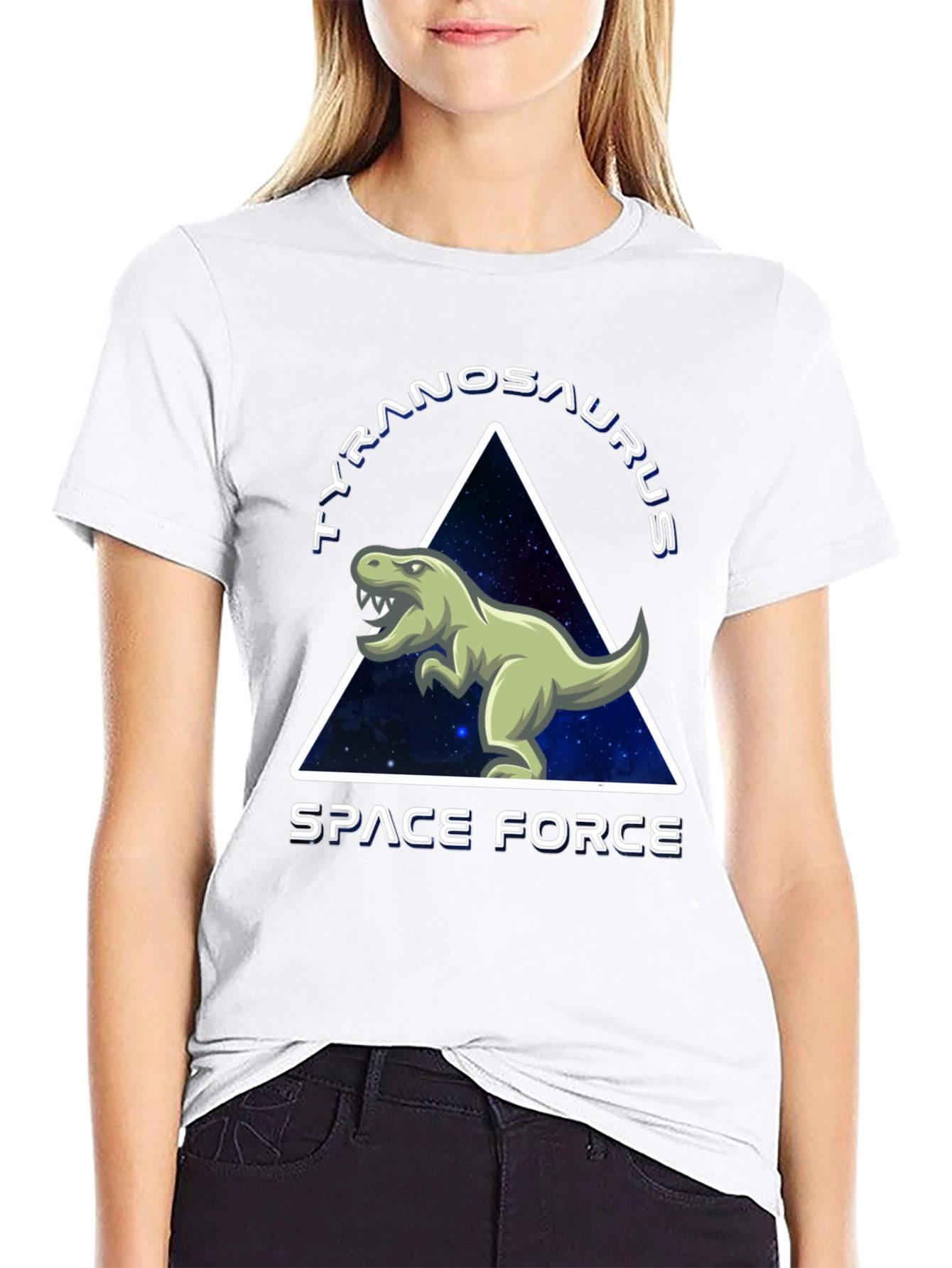 Tyrannosaurus Space Force Graphic T-Shirt