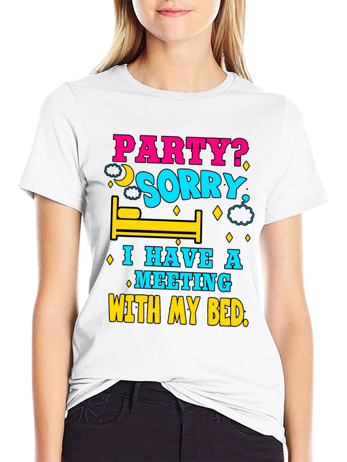 Funny Meeting With My Bed Graphic T-Shirt