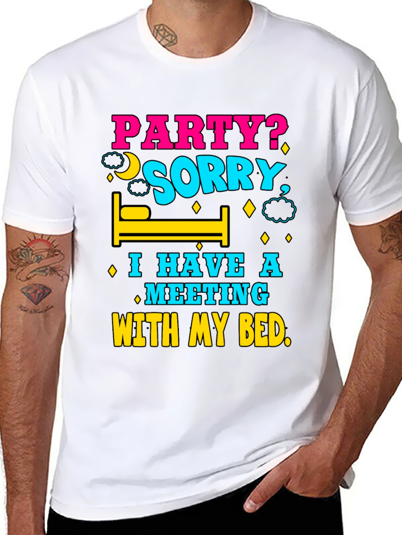 Funny Meeting With My Bed Graphic T-Shirt