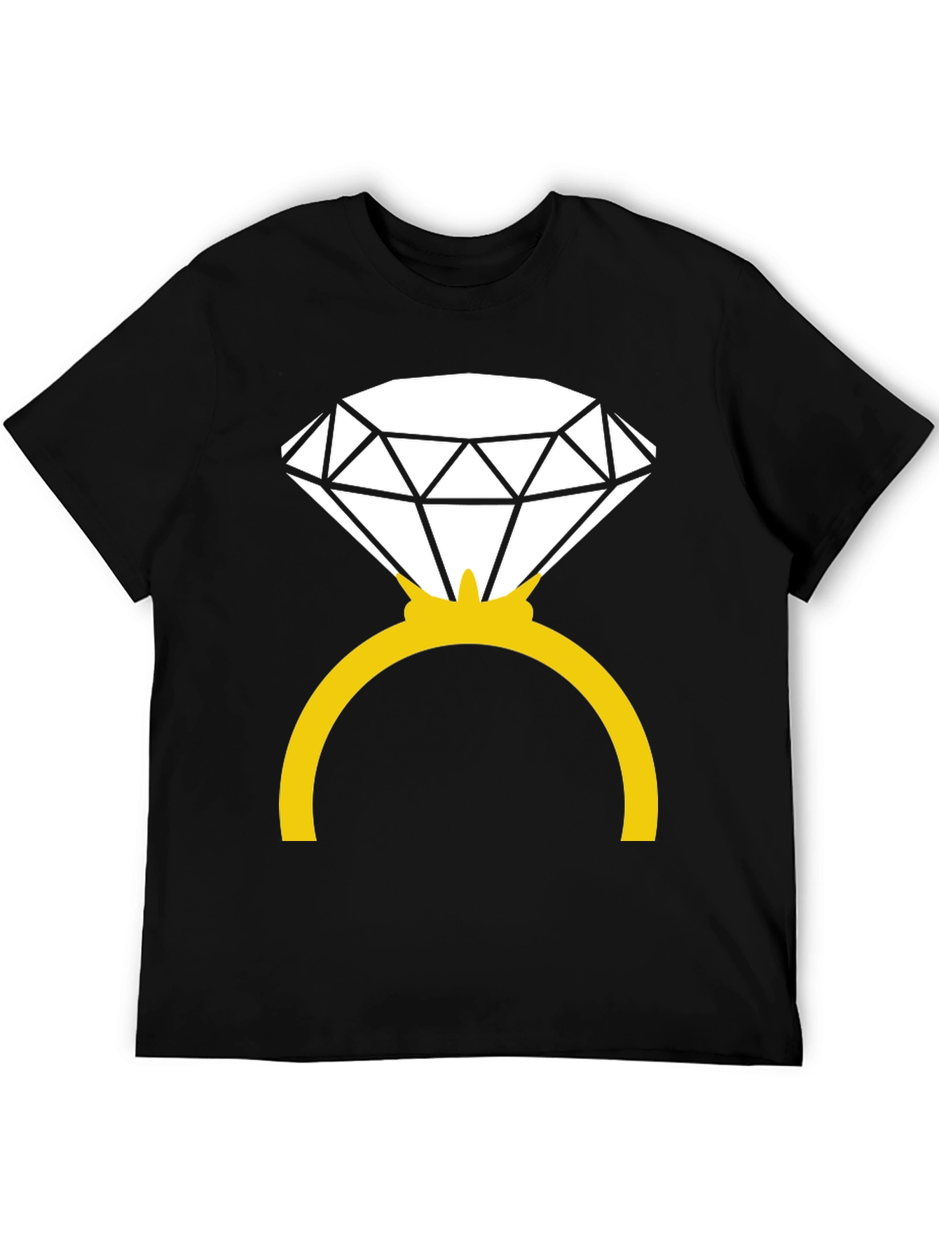 Diamond Ring Graphic Tee - Black Cotton Blend