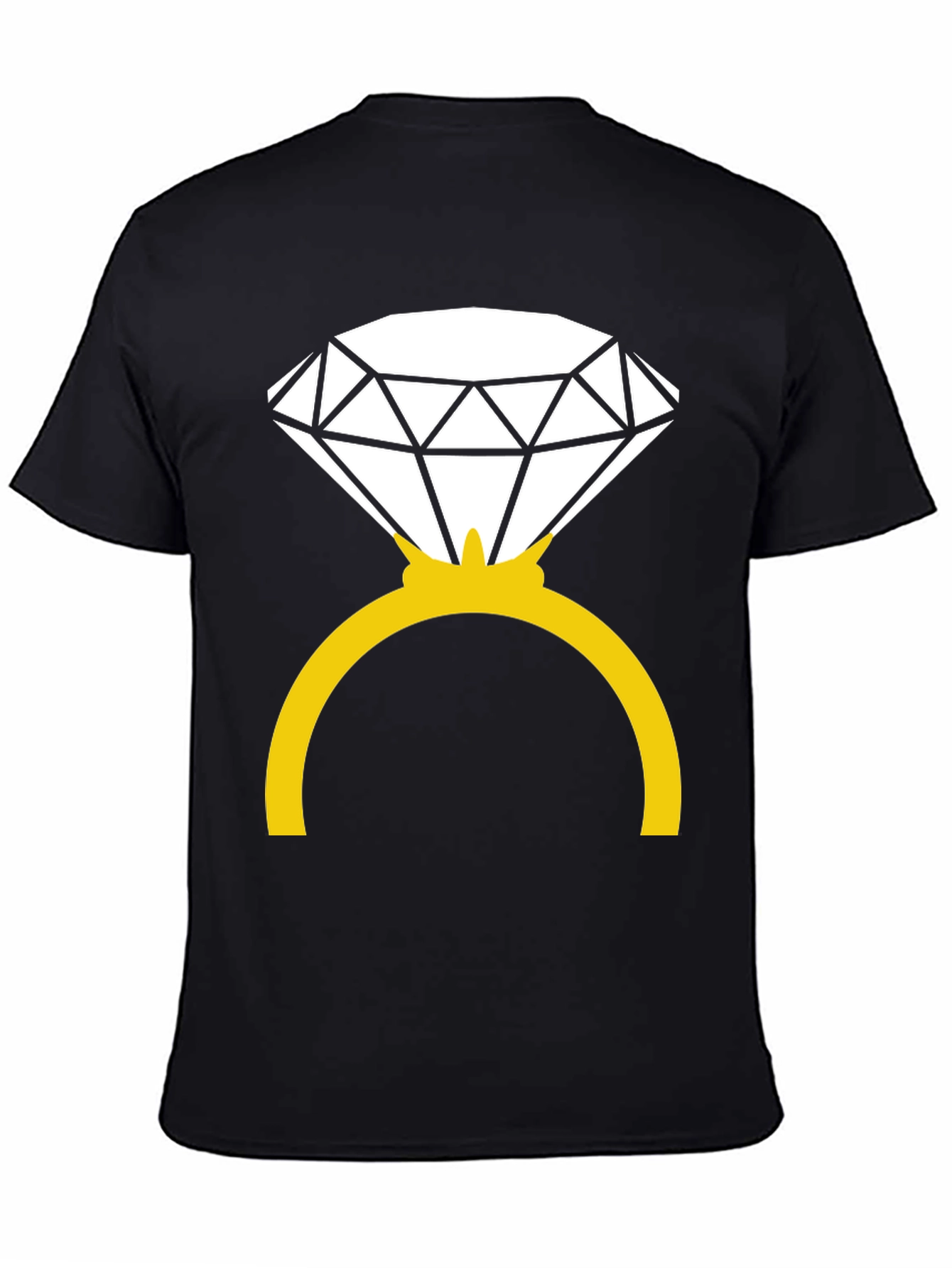 Diamond Ring Graphic Tee - Black Cotton Blend