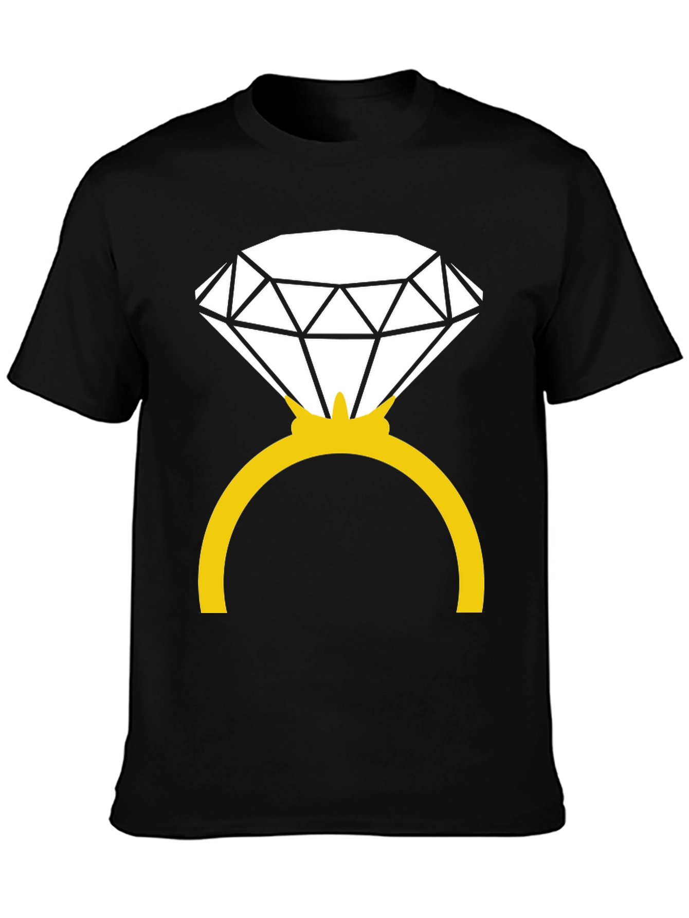 Diamond Ring Graphic Tee - Black Cotton Blend