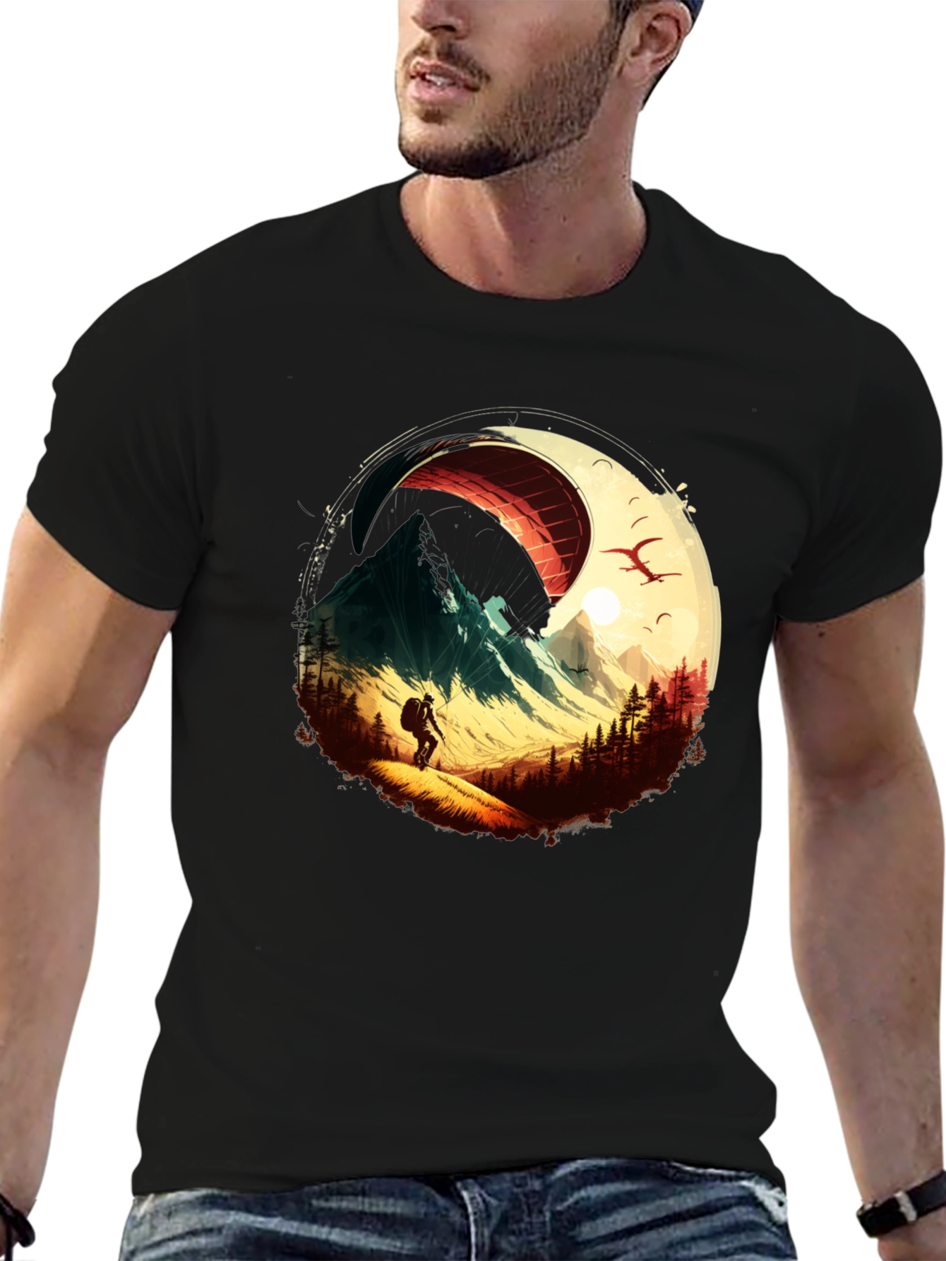 Mountain Paragliding Graphic Tee