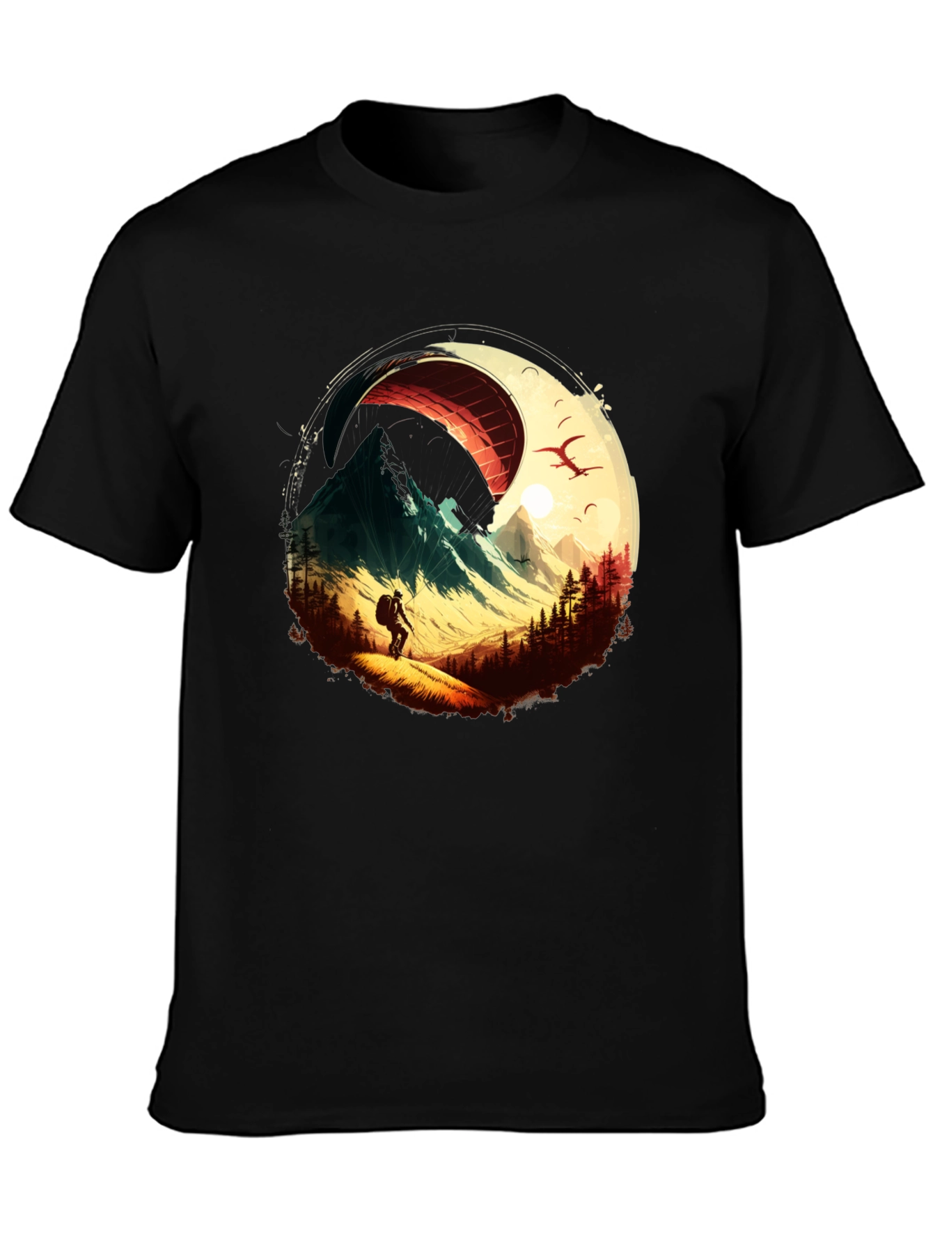Mountain Paragliding Graphic Tee