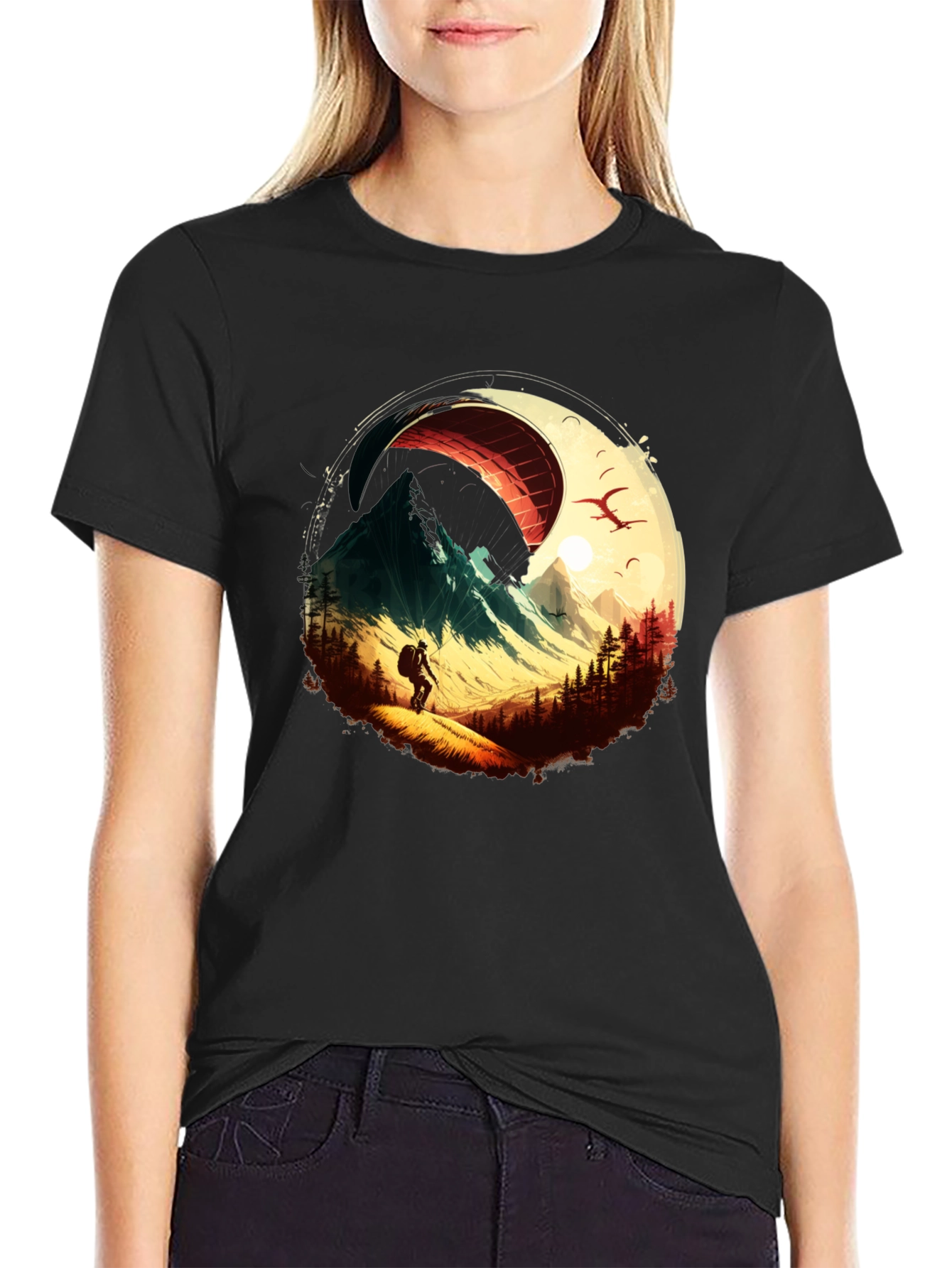 Mountain Paragliding Graphic Tee