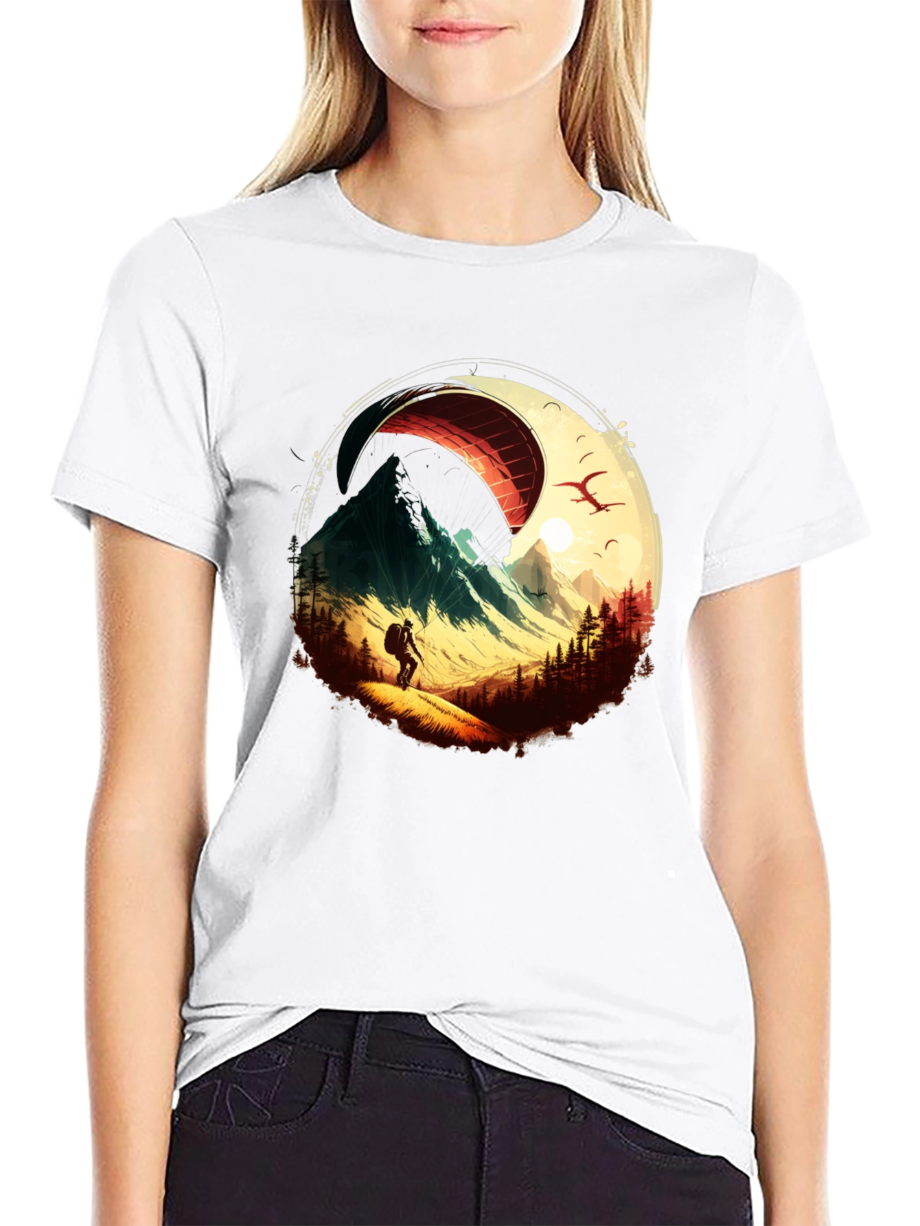 Mountain Paragliding Graphic Tee