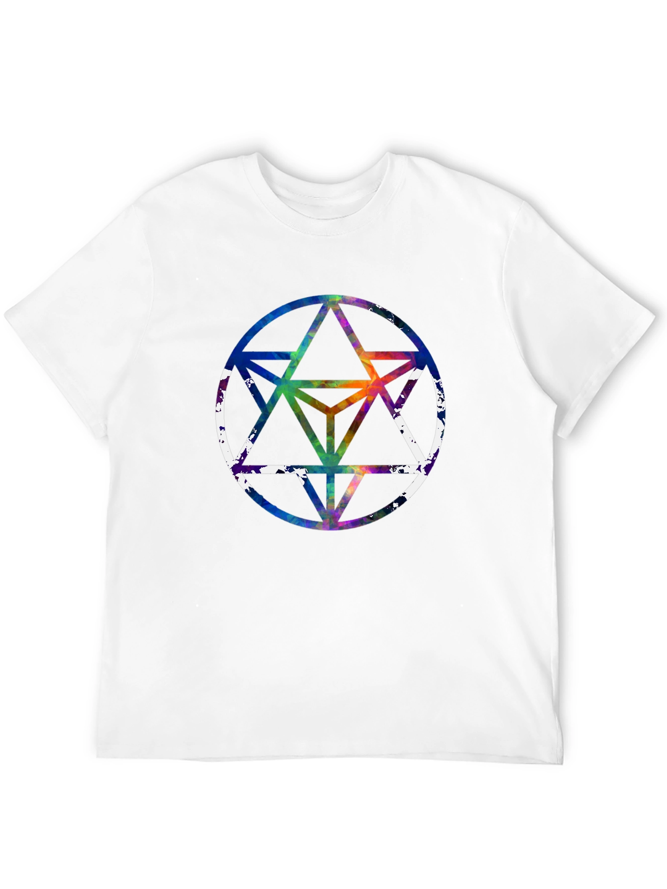 Geometric Starburst Graphic Tee - Mens Black T-Shirt