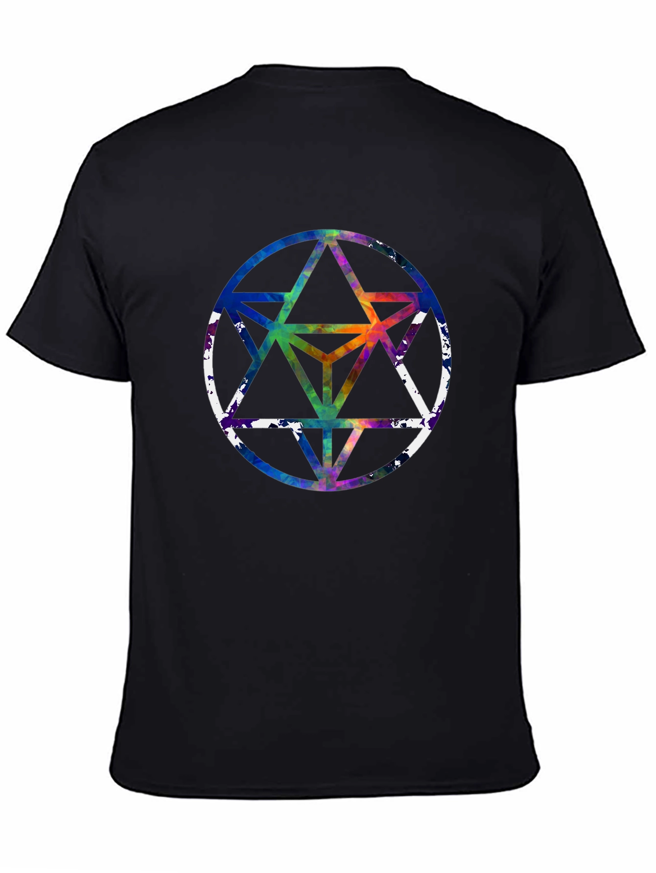 Geometric Starburst Graphic Tee - Mens Black T-Shirt
