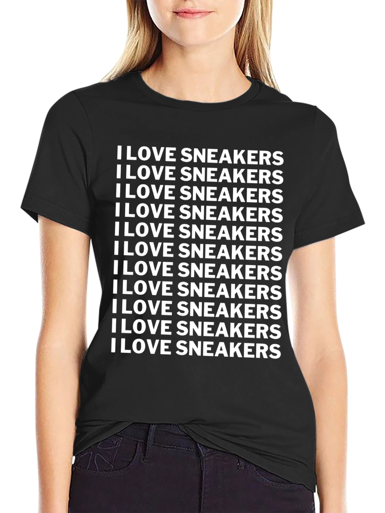 I LOVE SNEAKERS Graphic Tee - Black Cotton