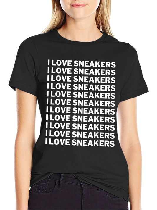 I LOVE SNEAKERS Graphic Tee - Black Cotton