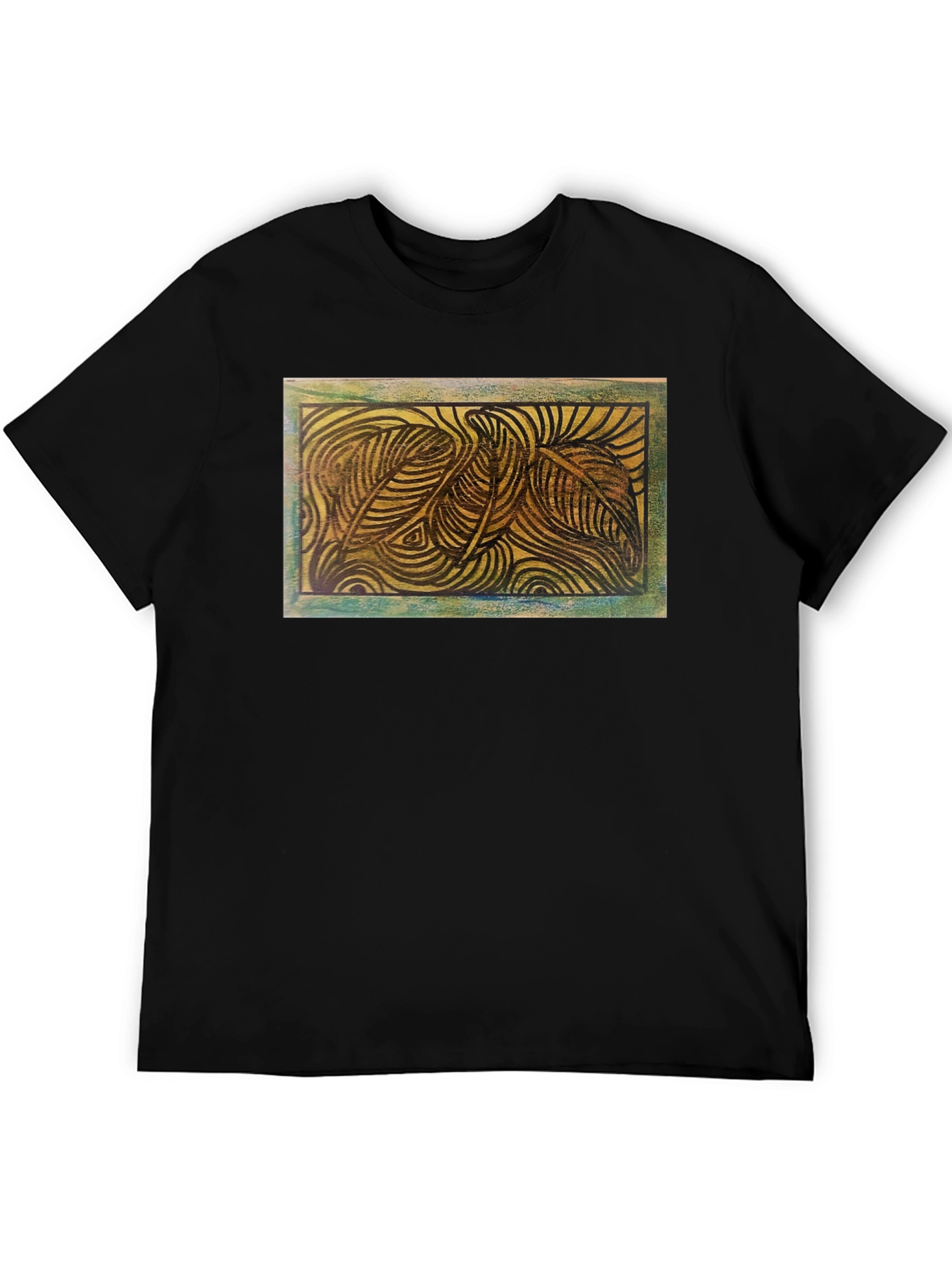 Abstract Leaves Graphic Tee - Nature Inspired Design