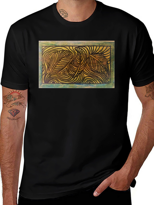 Abstract Leaves Graphic Tee - Nature Inspired Design