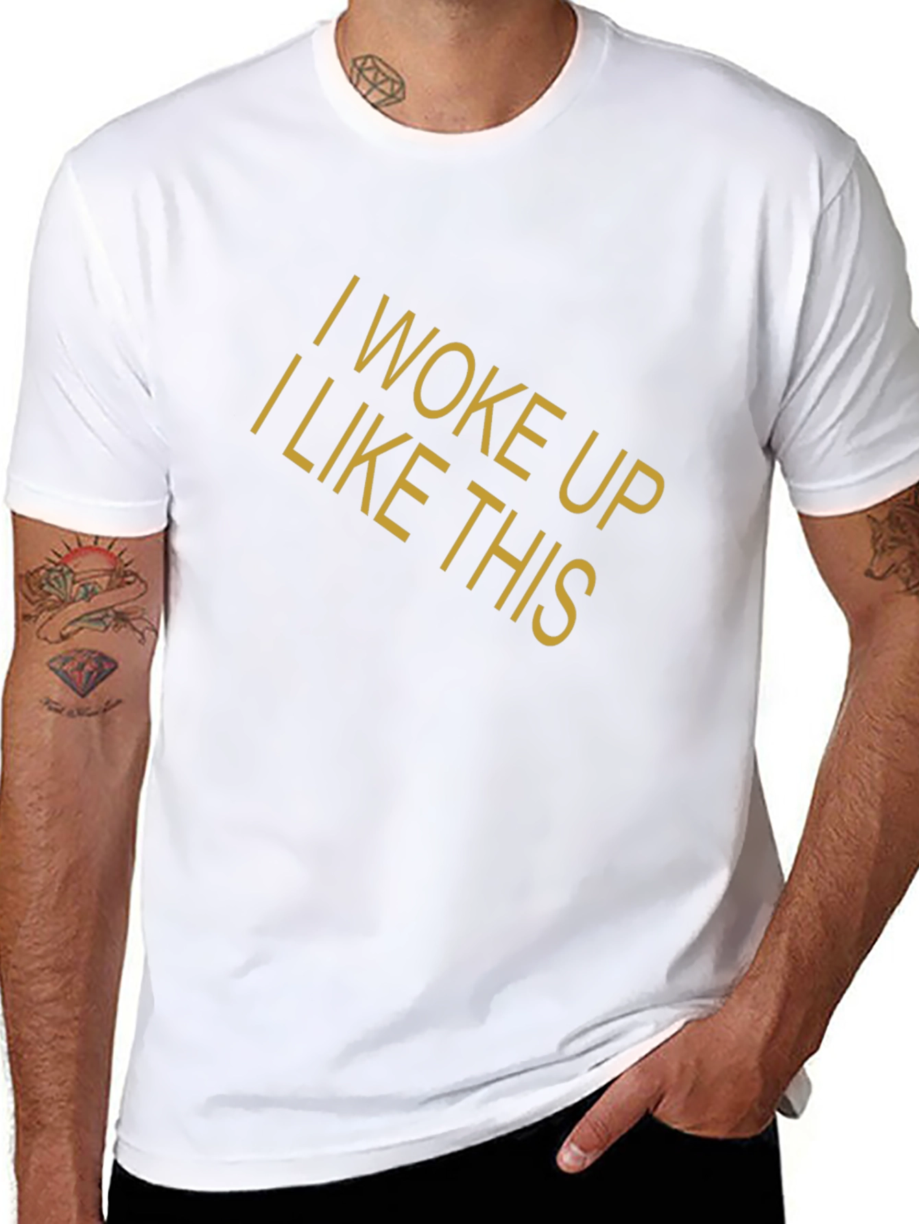 I Woke Up Like This Graphic Tee - Black