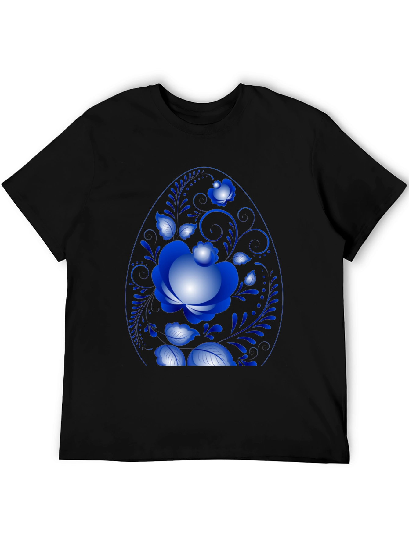 Floral Egg Graphic Black Tee