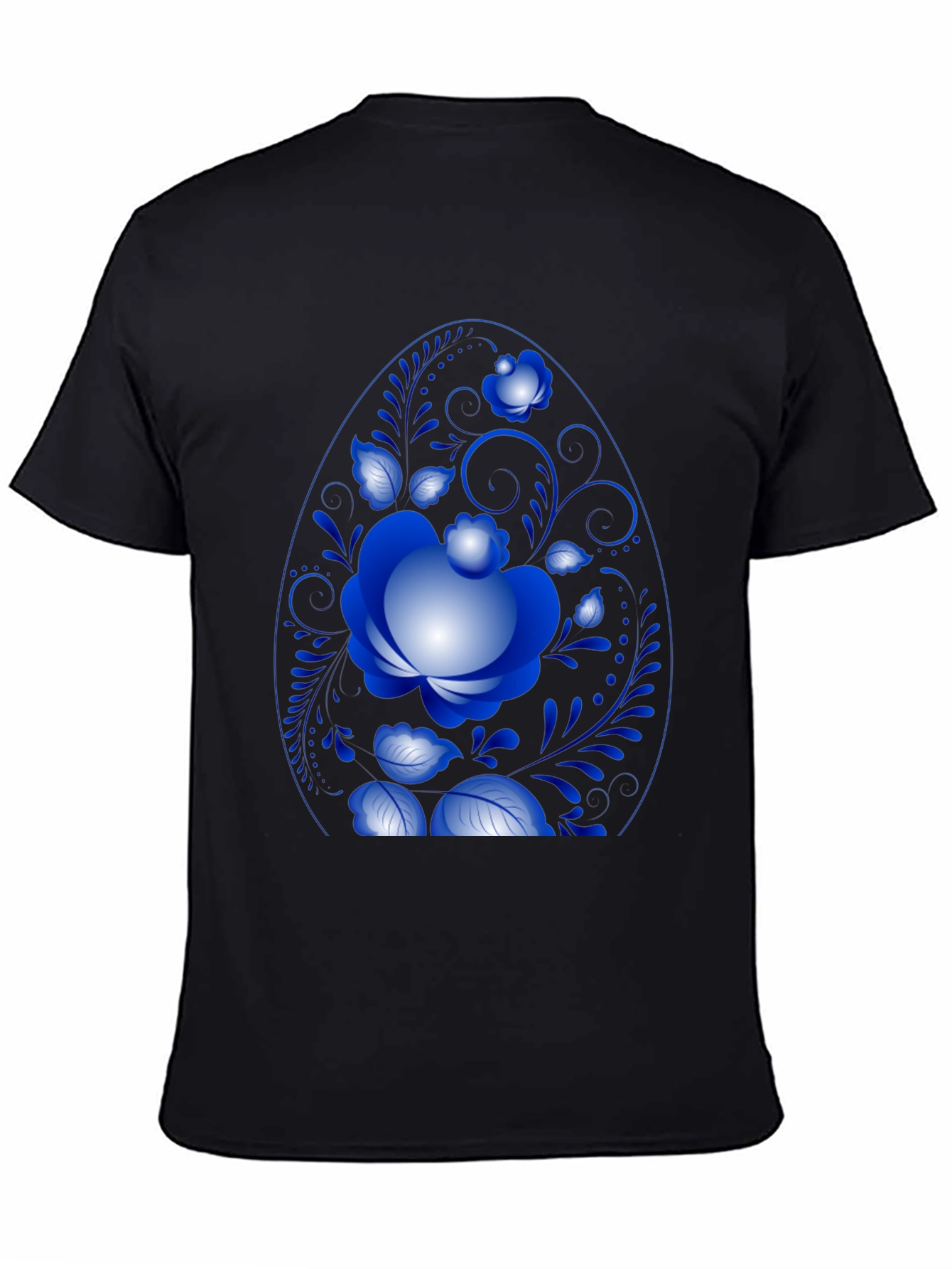 Floral Egg Graphic Black Tee