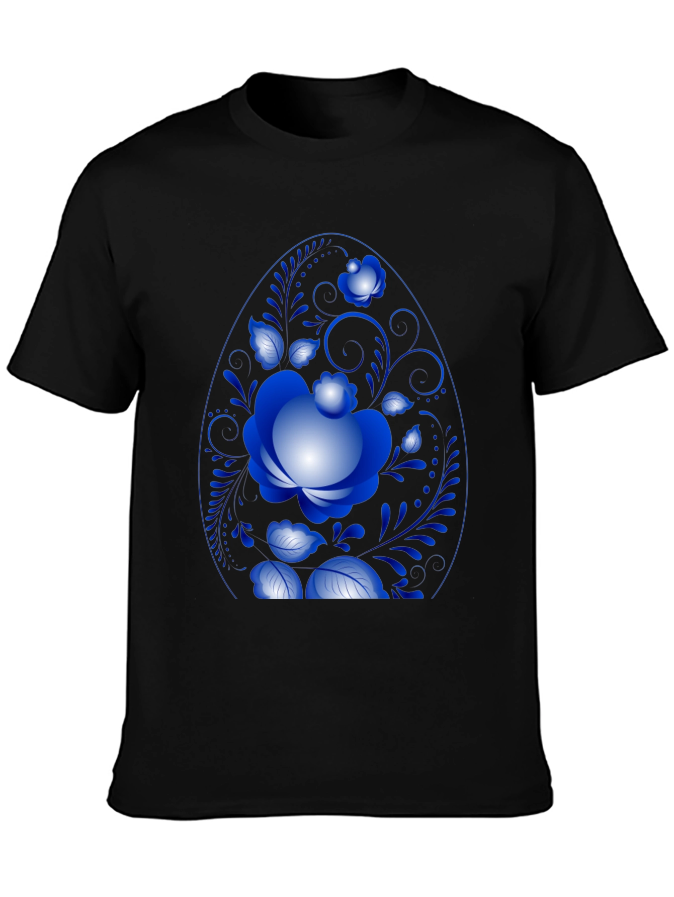 Floral Egg Graphic Black Tee