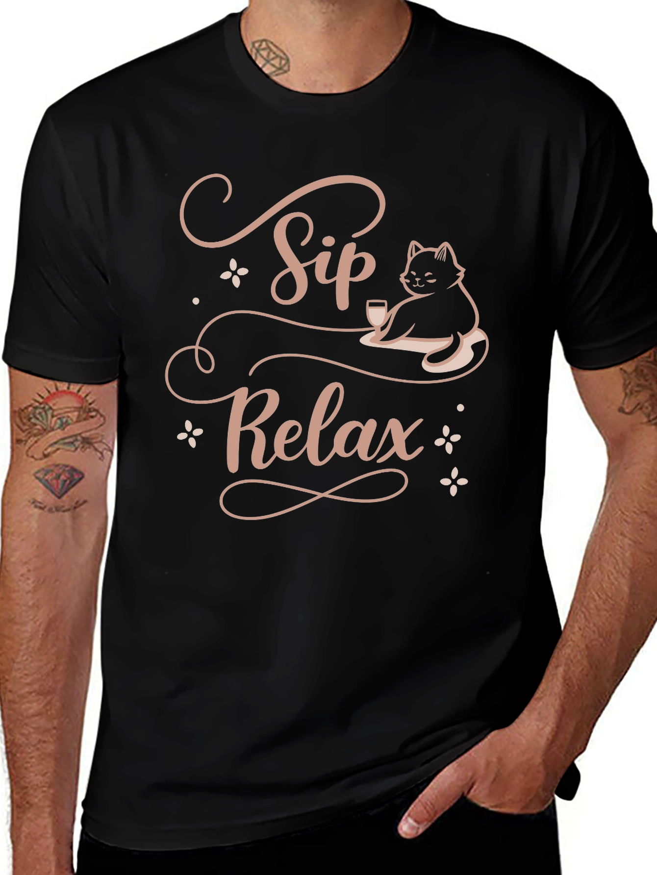 Sip Relax Cat Lover T-Shirt