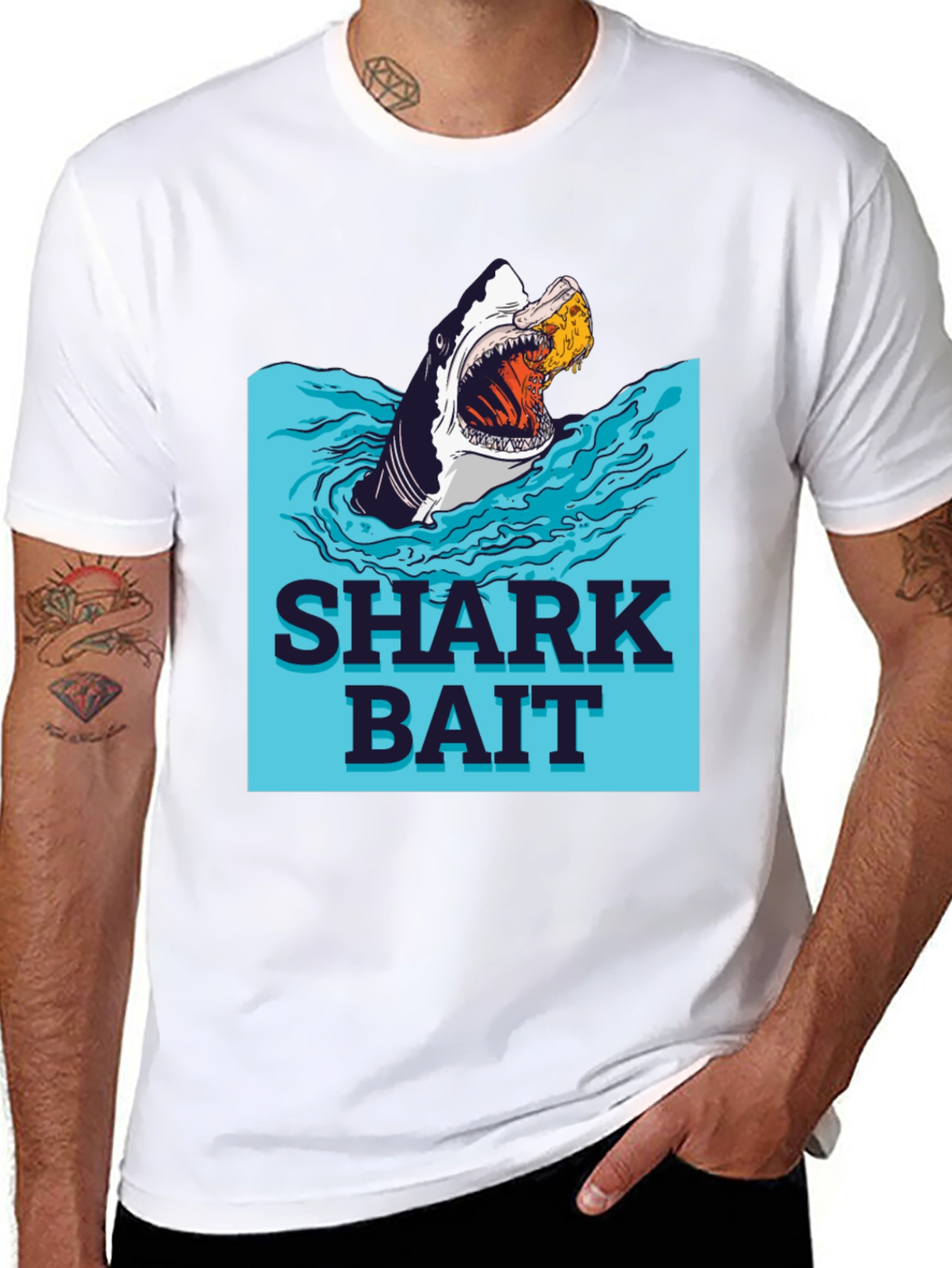 Shark Bait Graphic Tee - Novelty Design