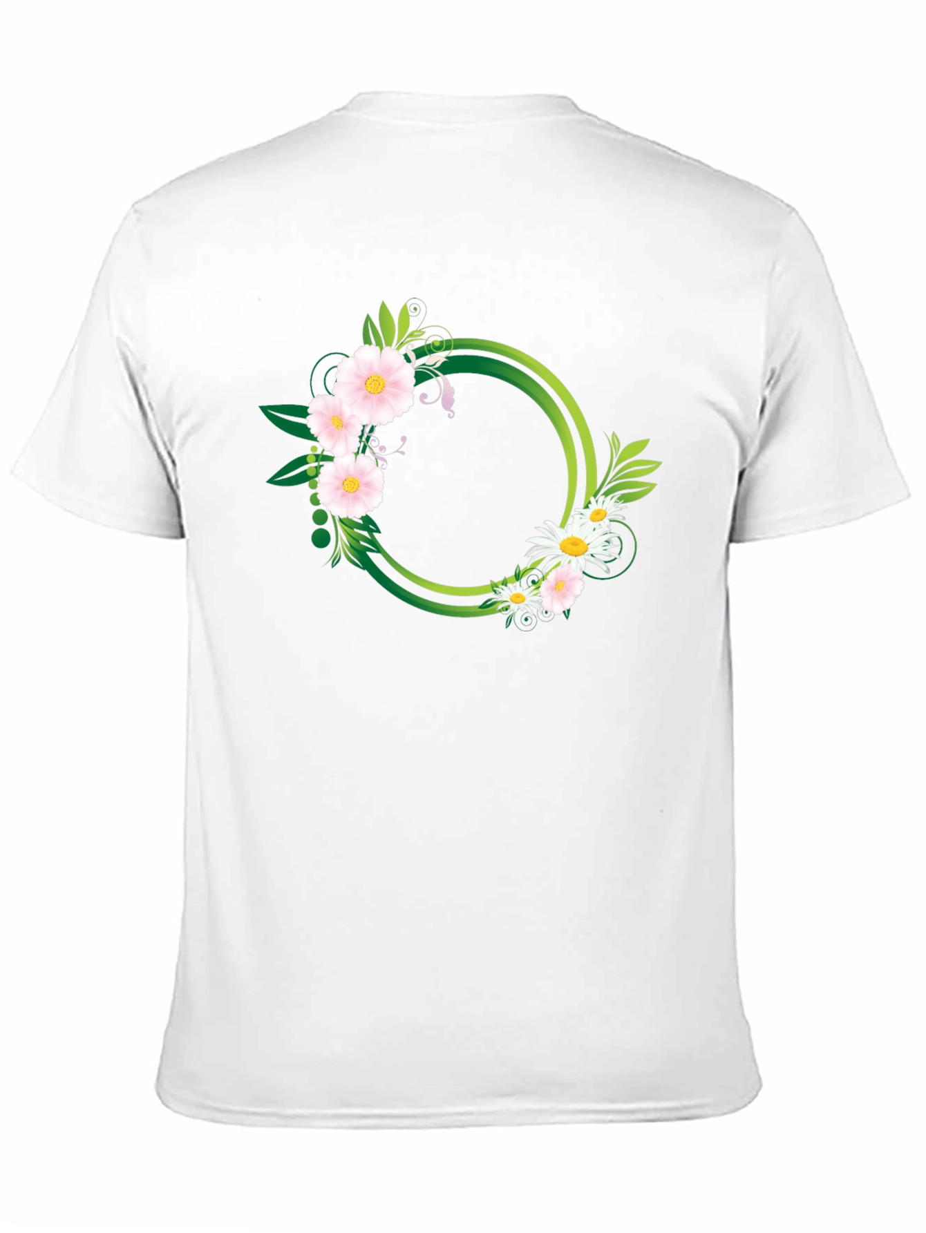 Floral Circle Graphic Black T-Shirt