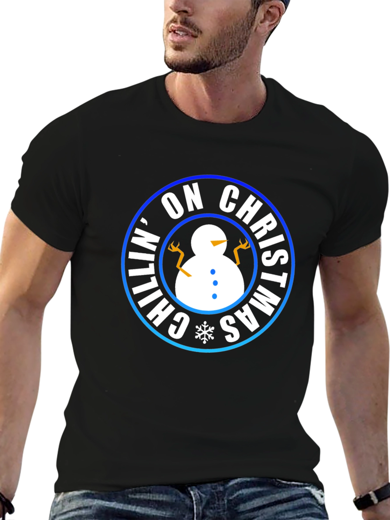 Chillin on Christmas T-Shirt - Holiday Snowman