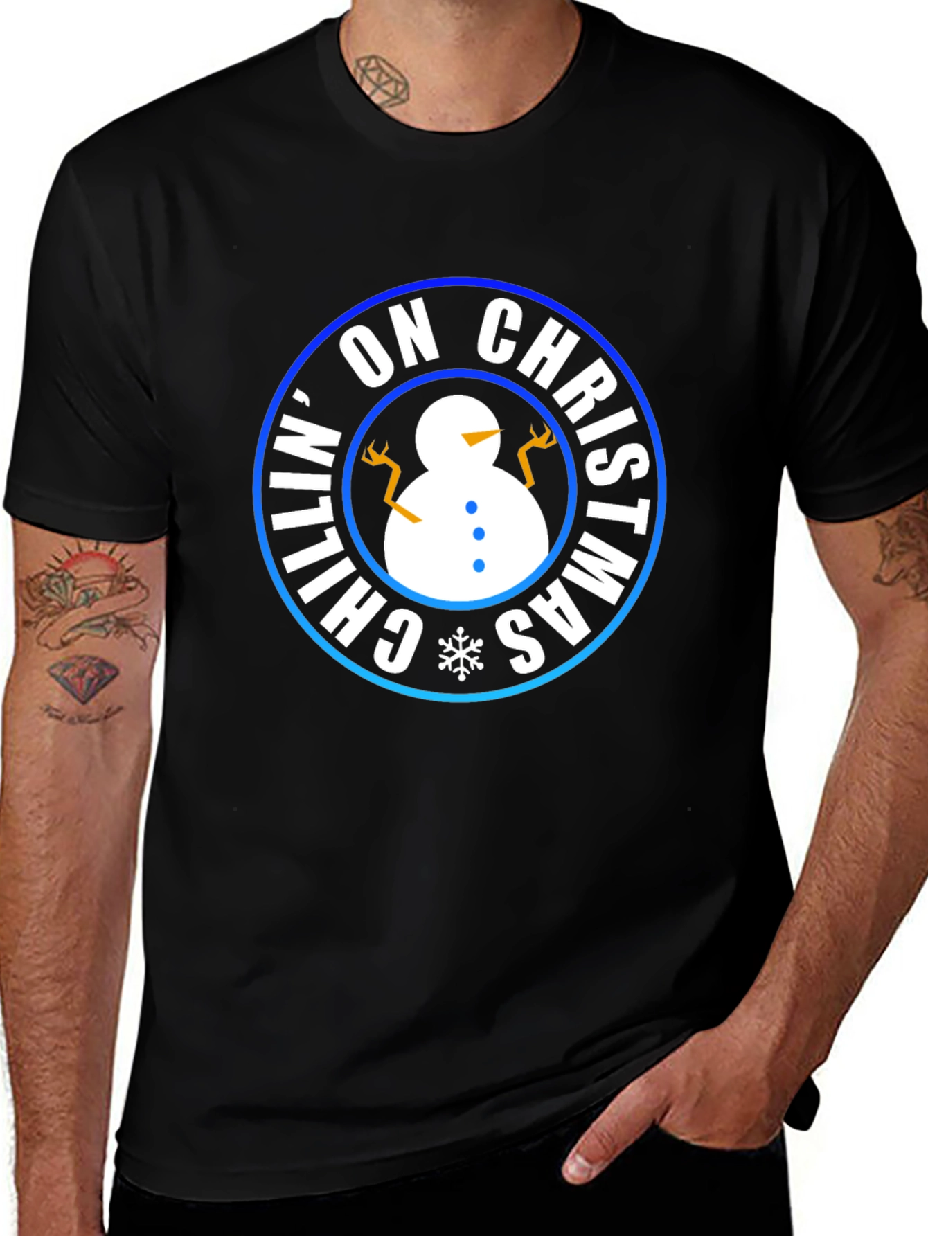 Chillin on Christmas T-Shirt - Holiday Snowman