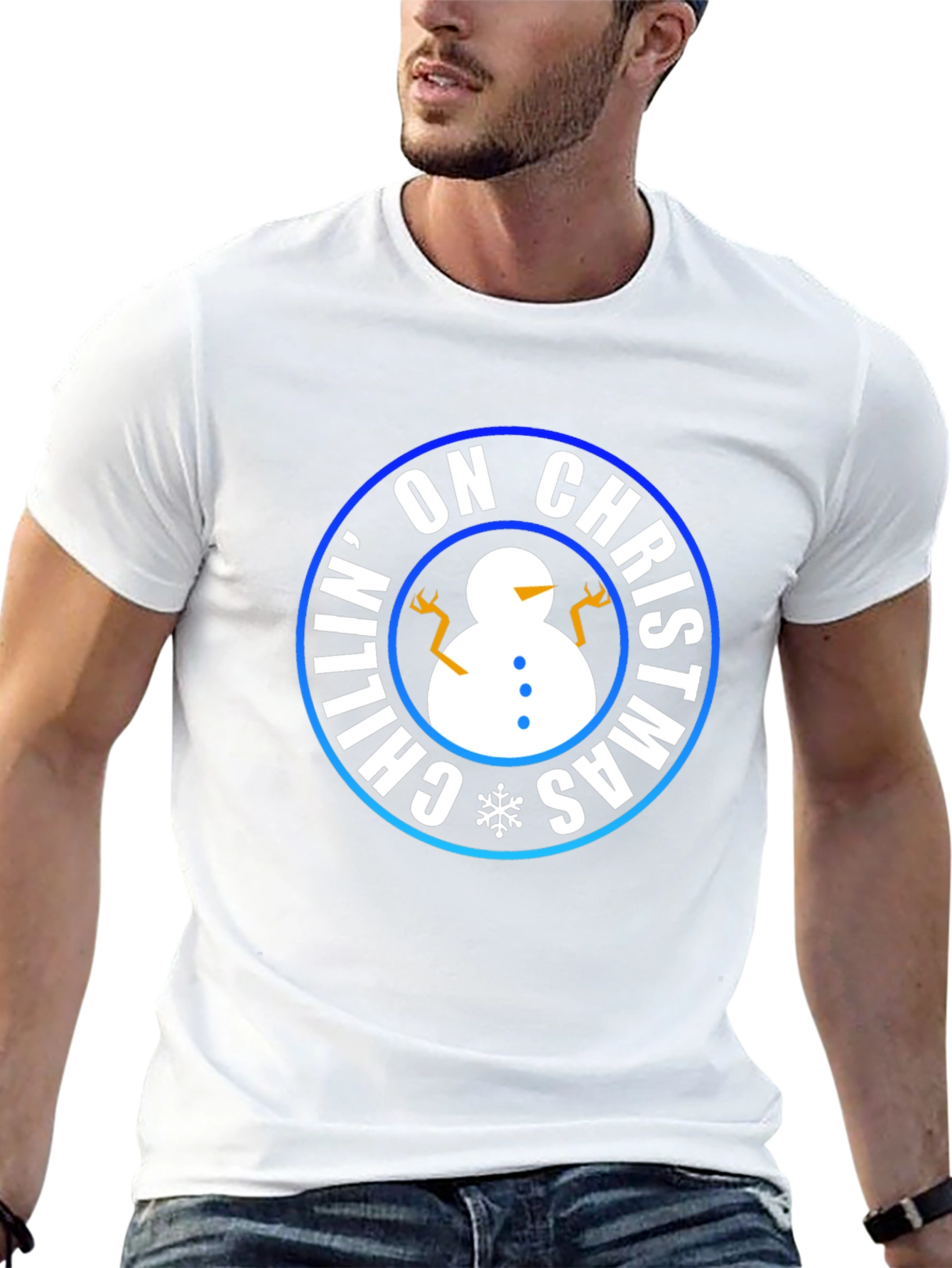 Chillin on Christmas T-Shirt - Holiday Snowman