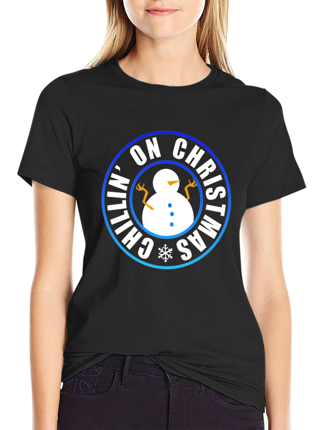 Chillin on Christmas T-Shirt - Holiday Snowman