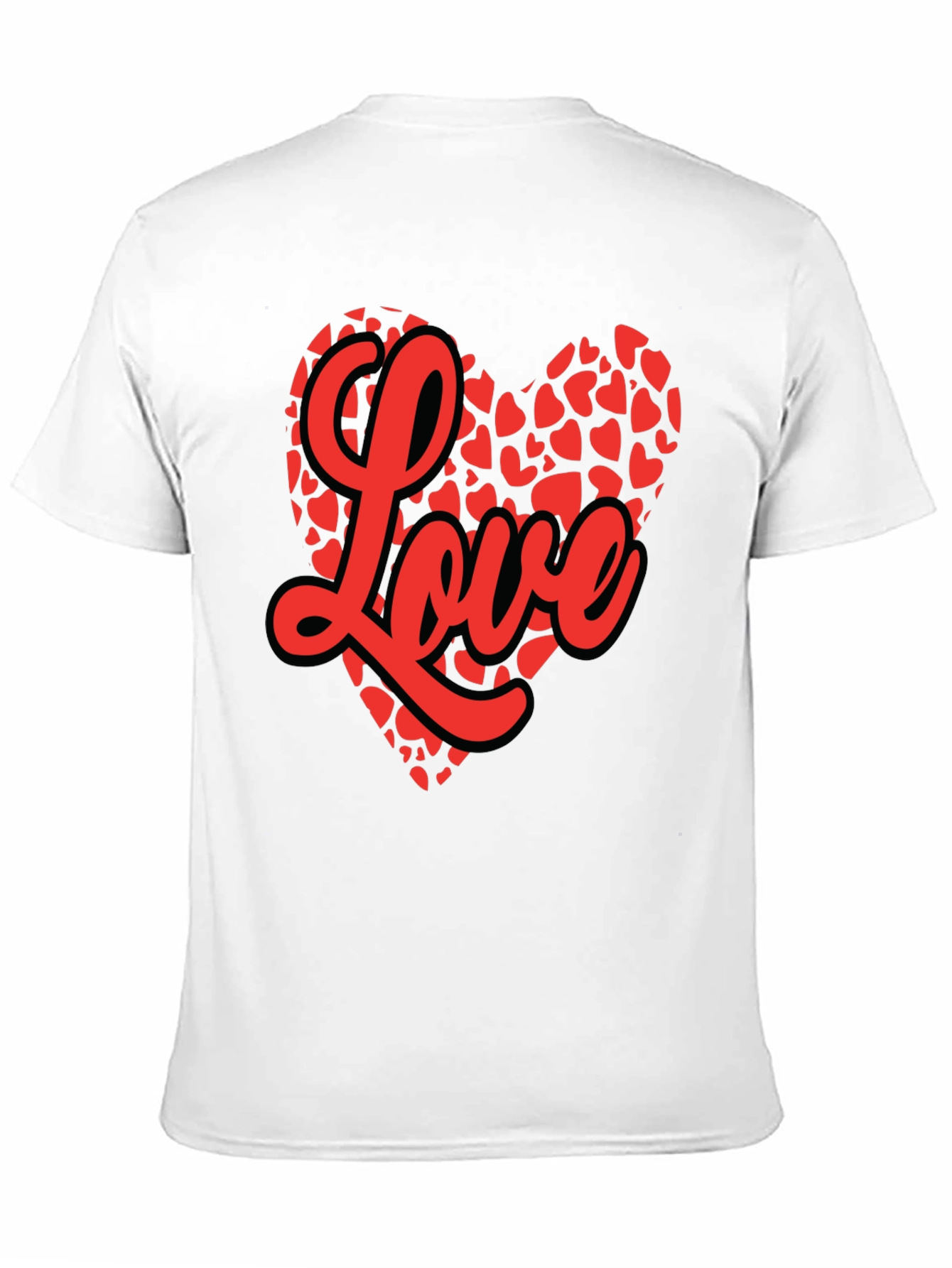 Love Heart Graphic Tee - Valentines Day Black T-Shirt