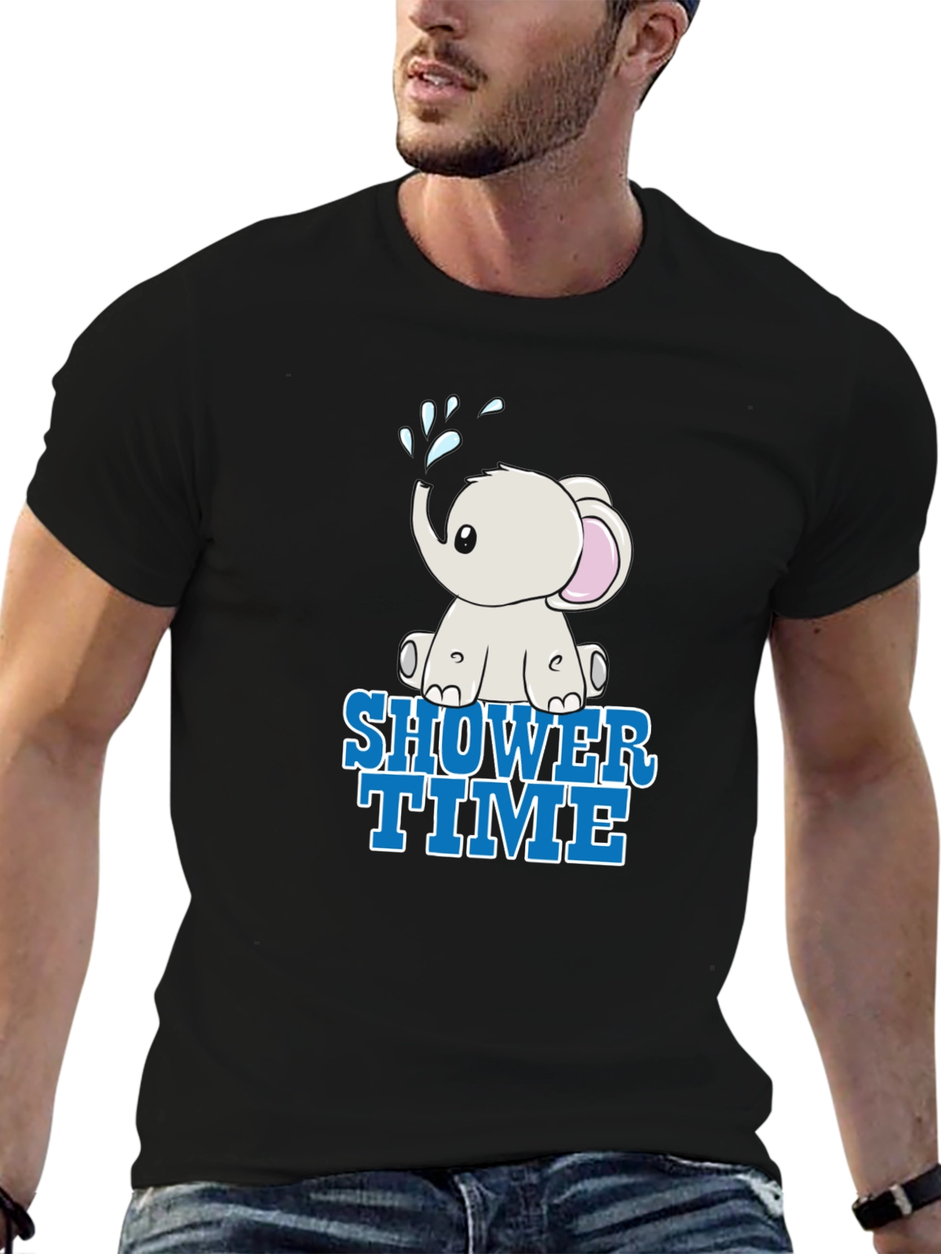 Elephant Shower Time Graphic T-Shirt