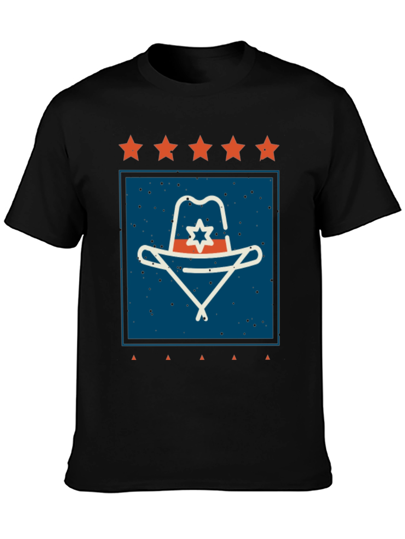 Retro Cowboy Hat Graphic Tee - Black
