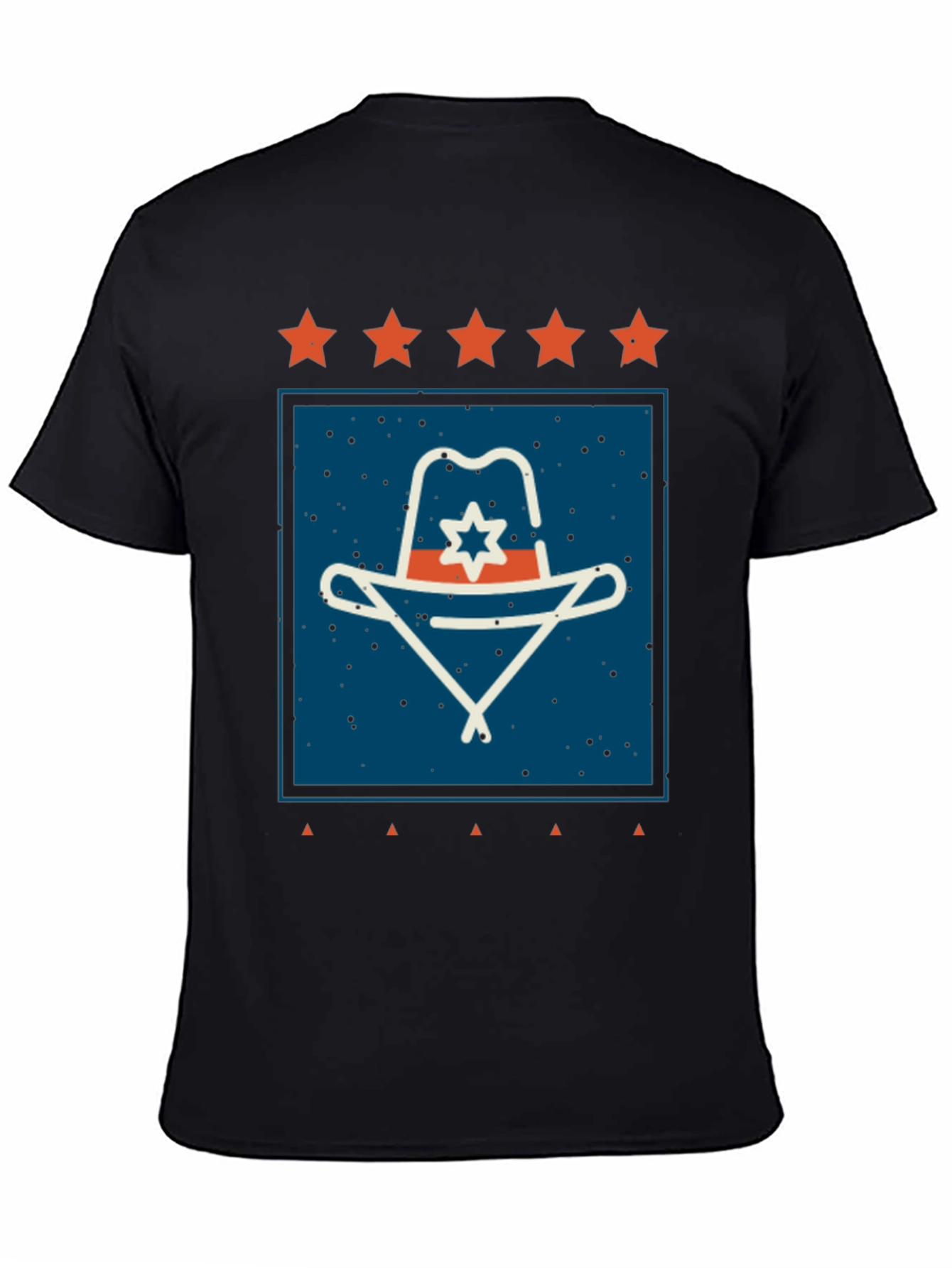 Retro Cowboy Hat Graphic Tee - Black