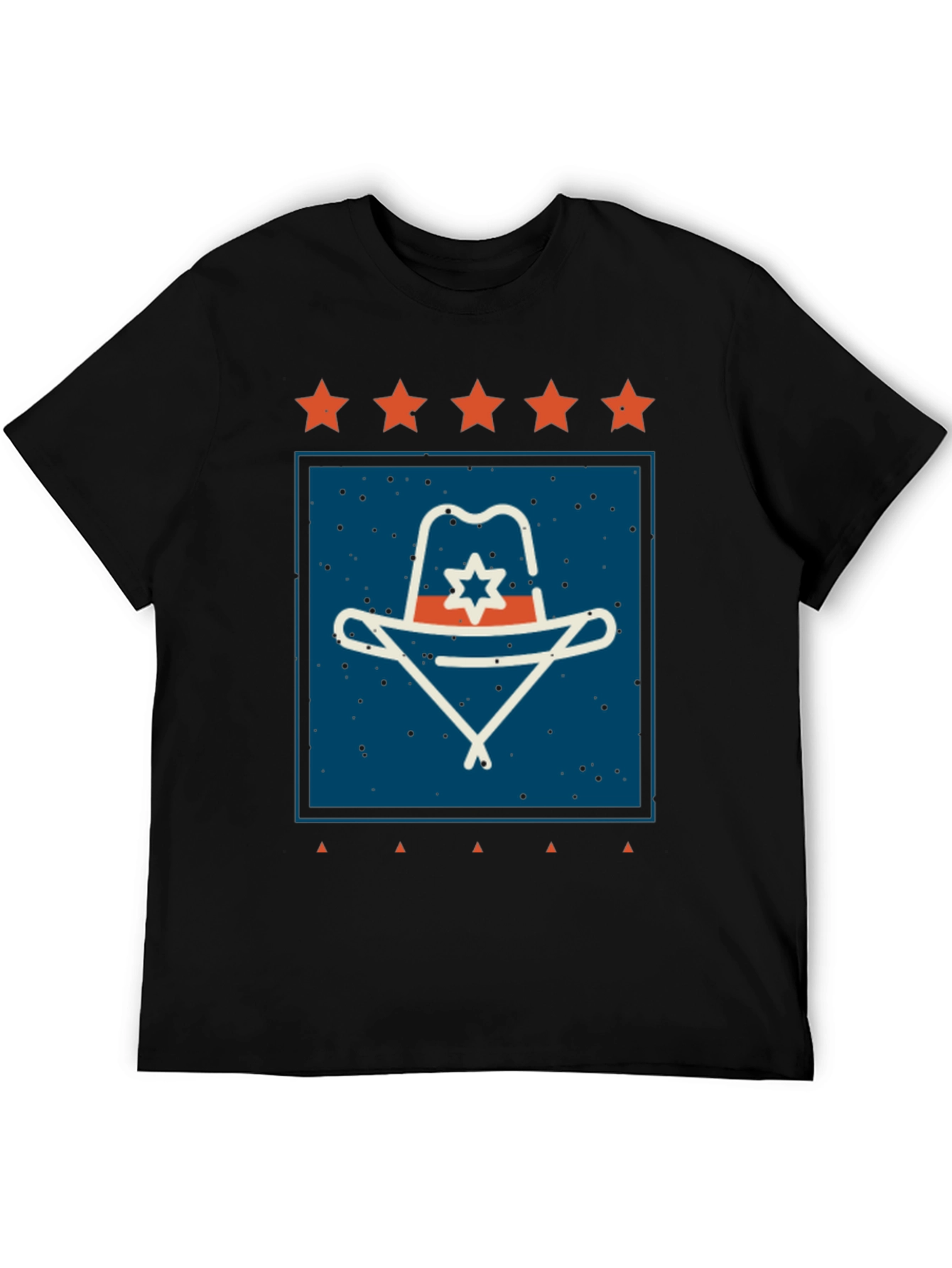 Retro Cowboy Hat Graphic Tee - Black