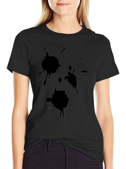 Abstract Splatter Graphic Black T-Shirt