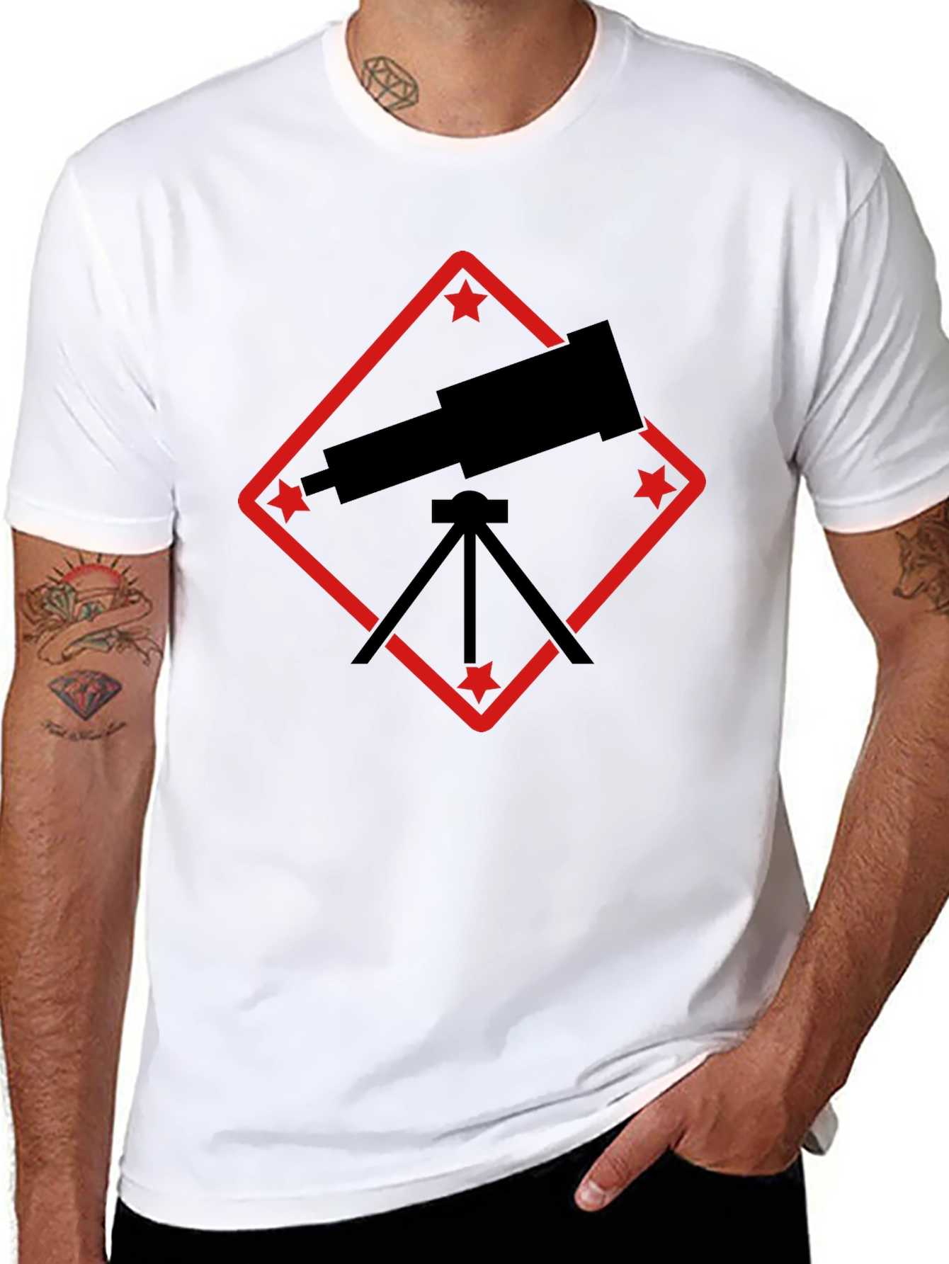 Telescope Graphic Tee - Black Astronomy Shirt
