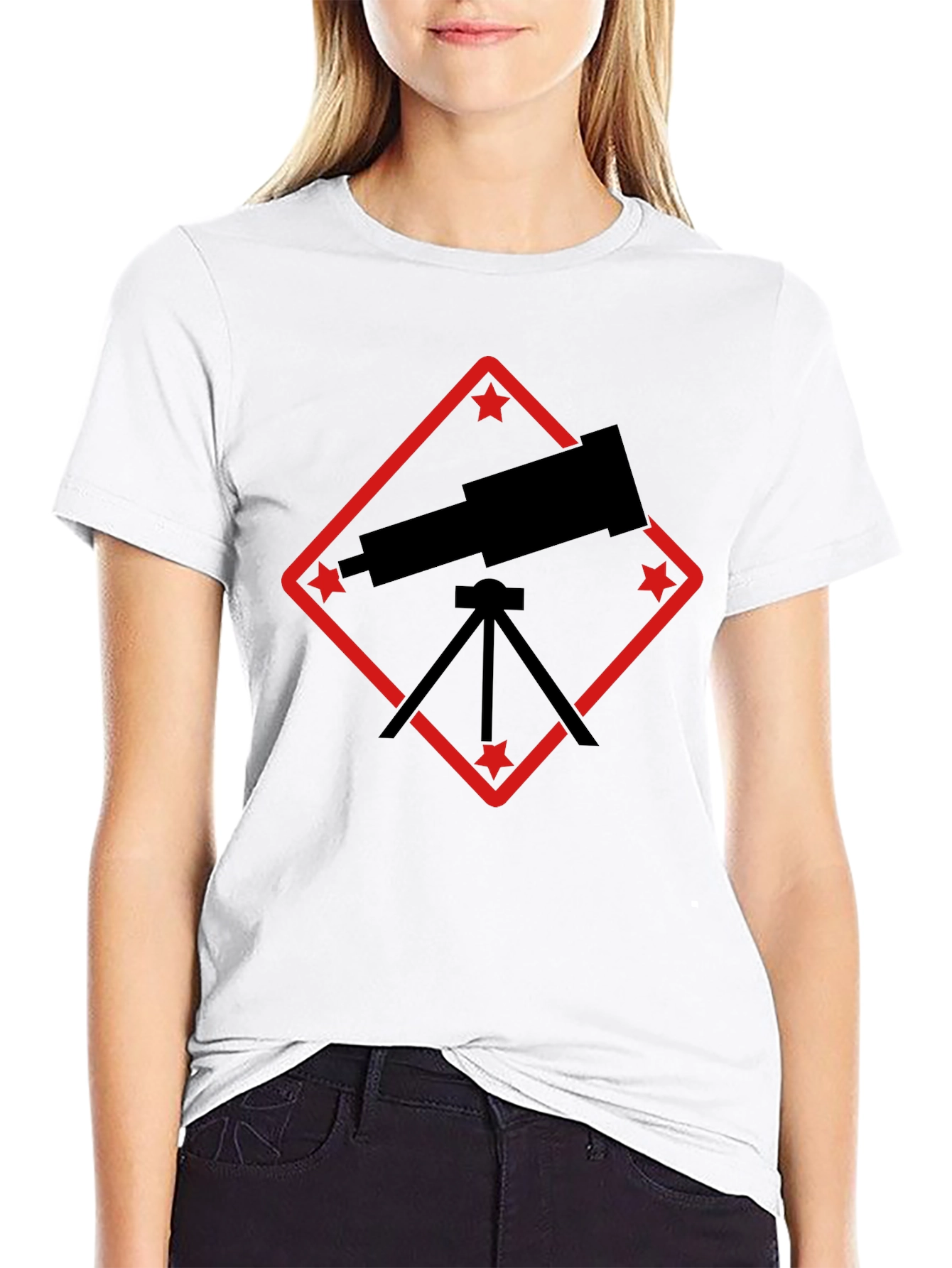 Telescope Graphic Tee - Black Astronomy Shirt
